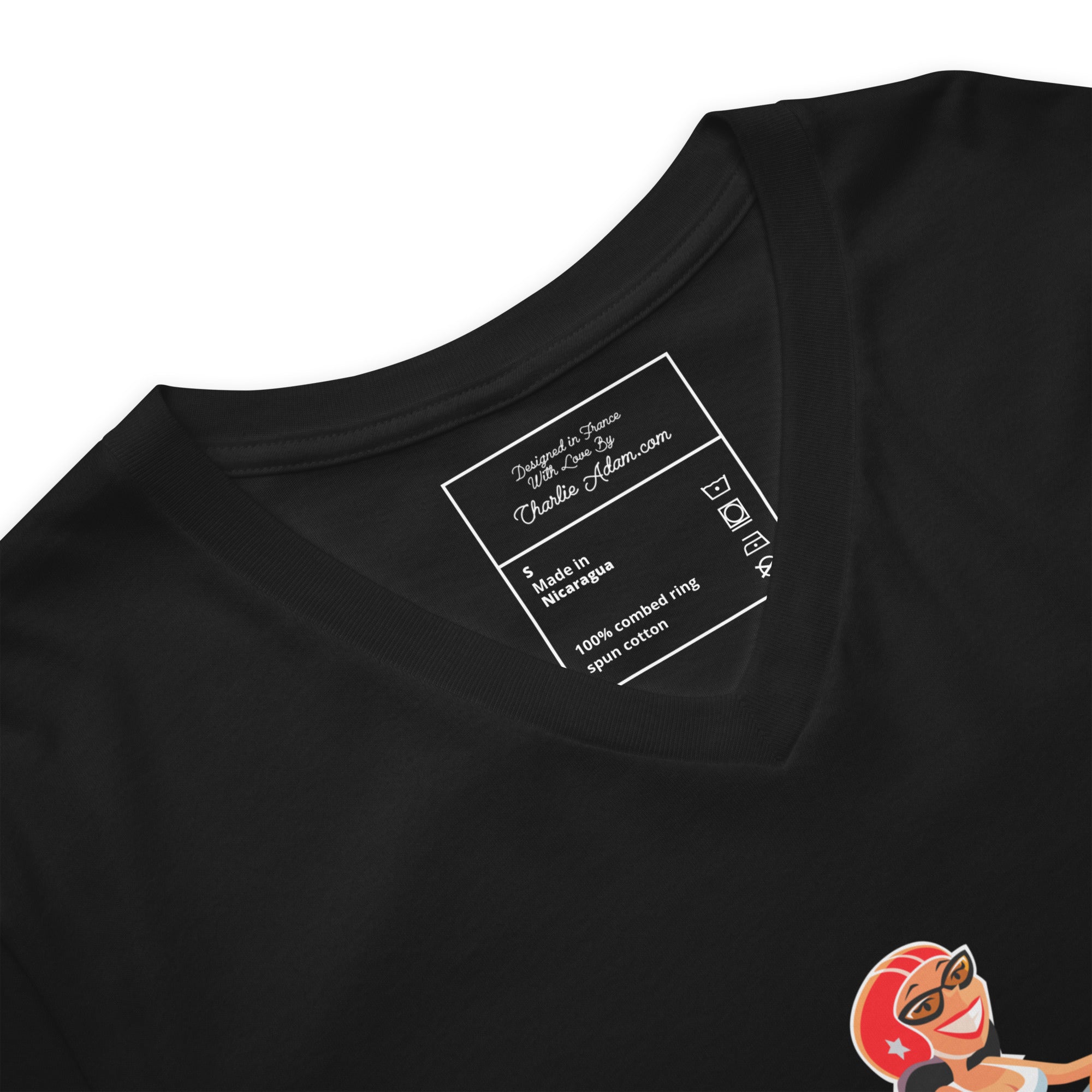 T-shirt unisexe Col V Vespa Girl in St Tropez