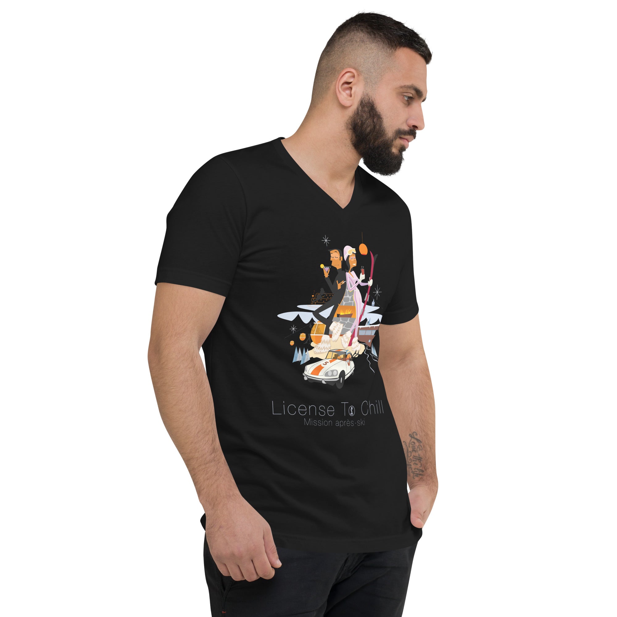 T-shirt unisexe Col V License To Chill Mission Après-Ski