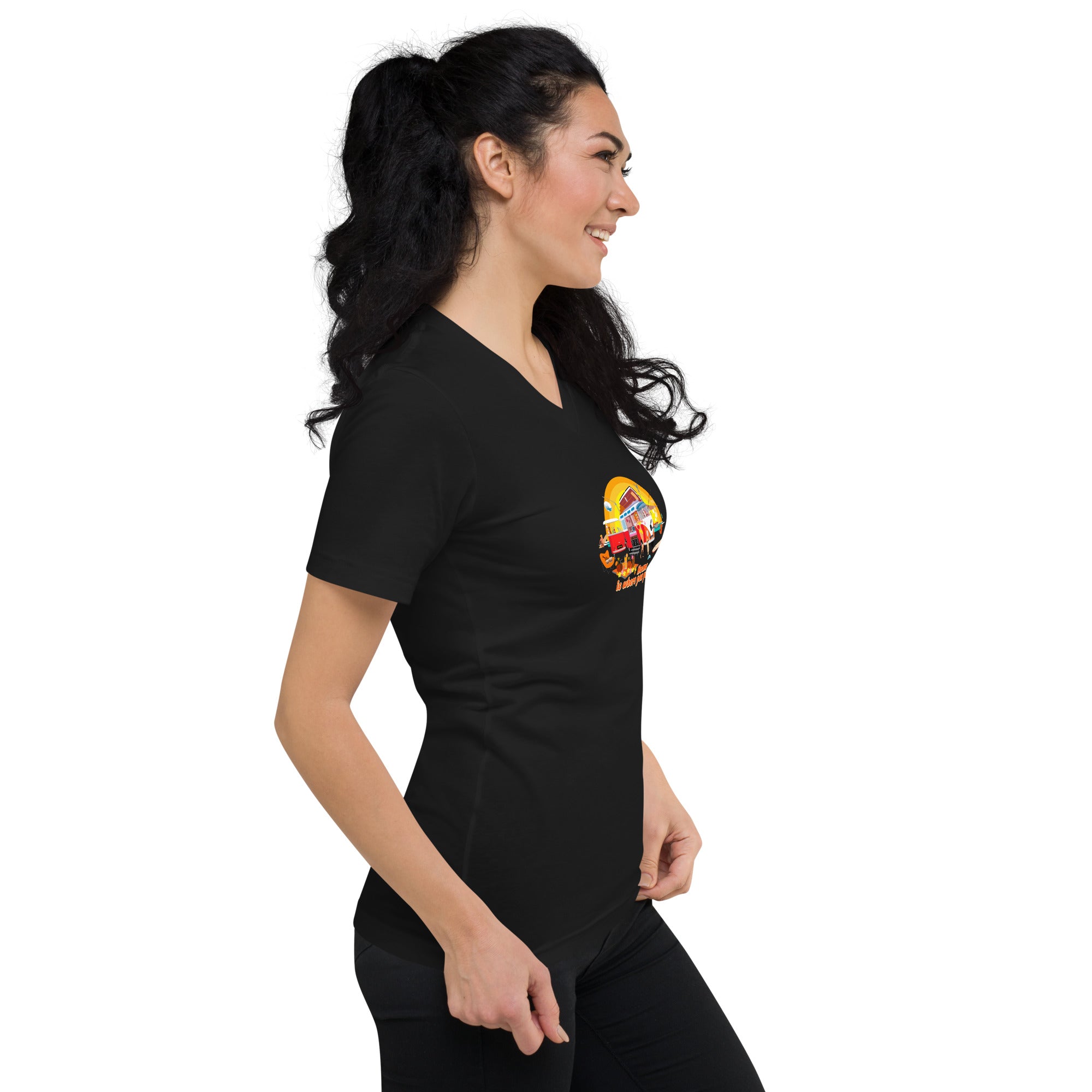 Unisex V-Neck T-Shirt Ultra Combi: Home is where you park it