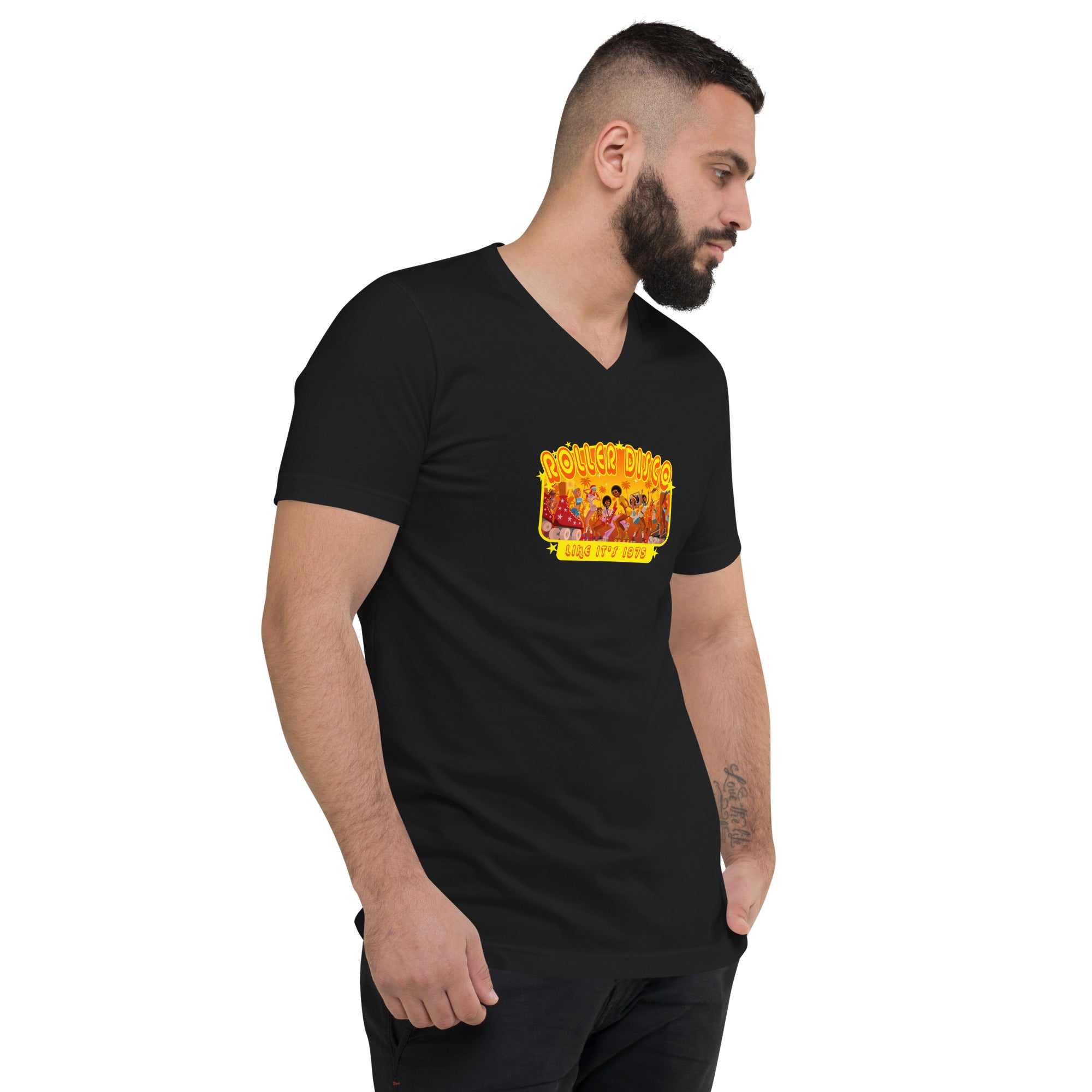 T-shirt unisexe Col V Roller Disco