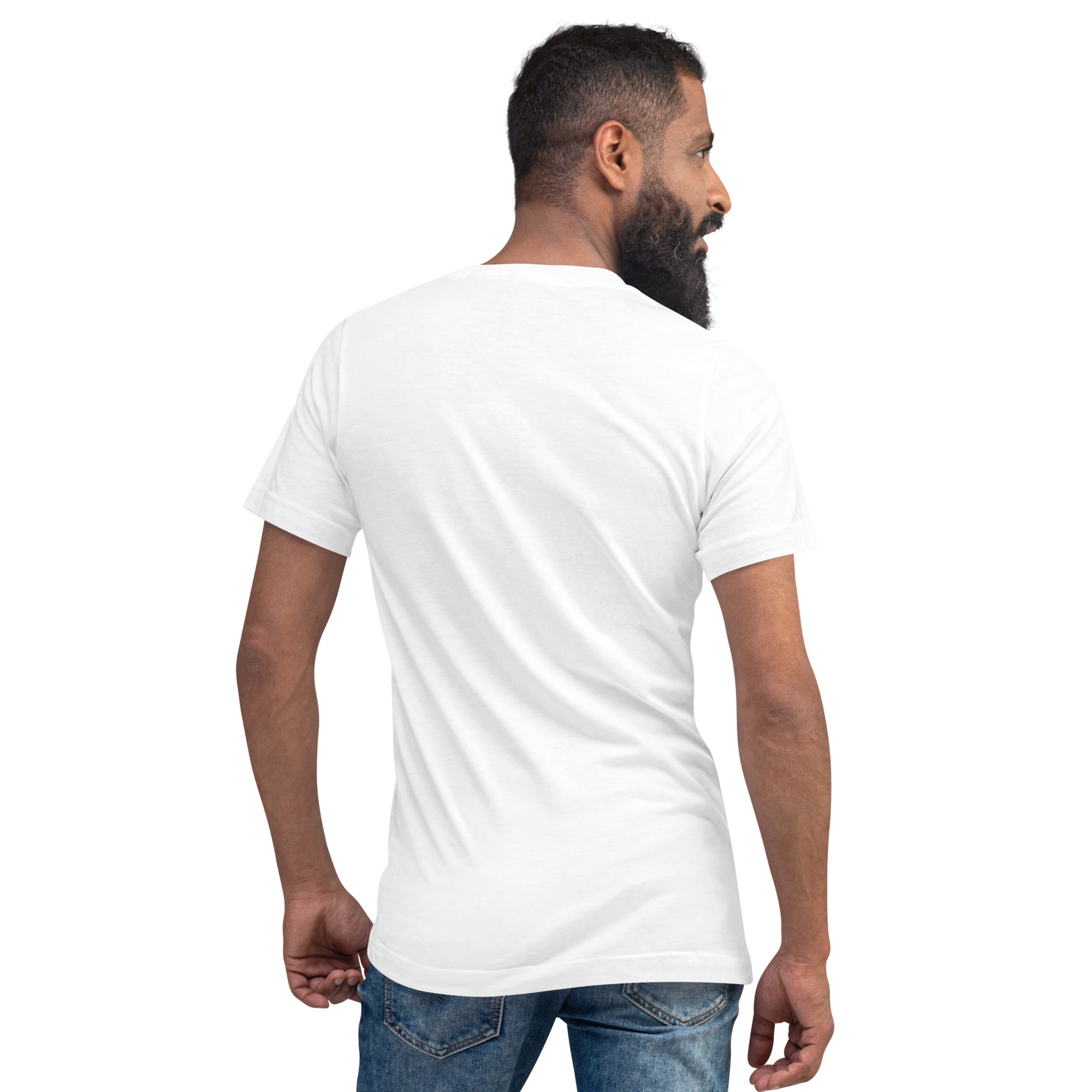 T-shirt unisexe Col V T-Shirt Make Bouillabaisse Not War brodé