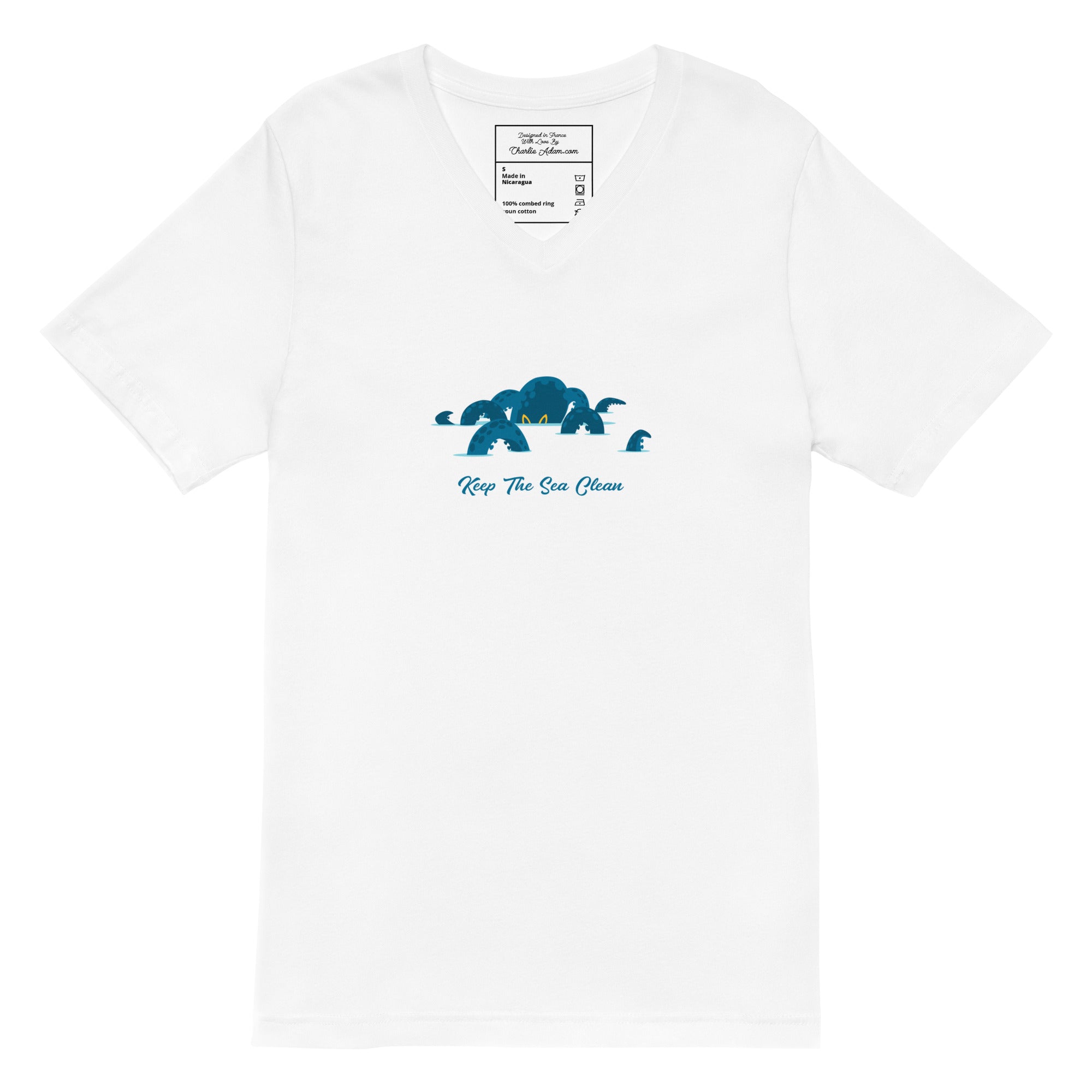 Unisex V-Neck T-Shirt Octopus
