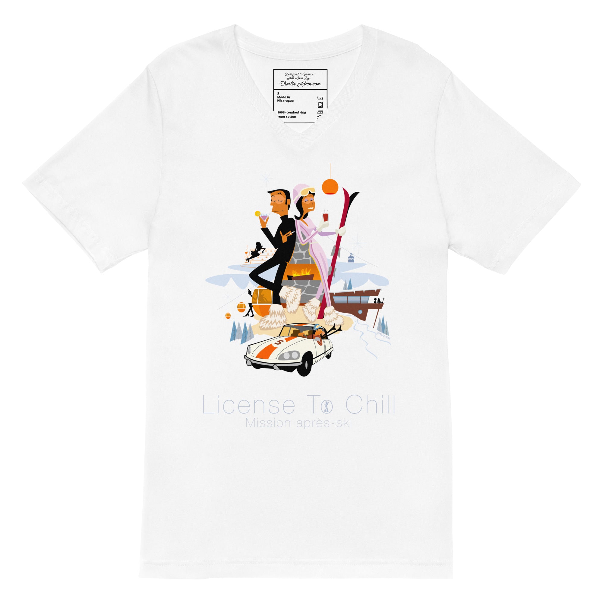 T-shirt unisexe Col V License To Chill Mission Après-Ski