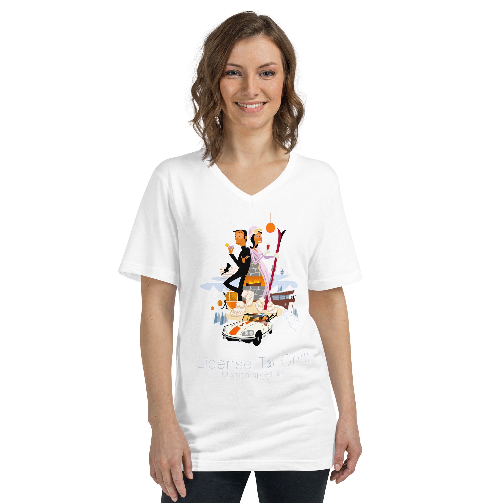 T-shirt unisexe Col V License To Chill Mission Après-Ski