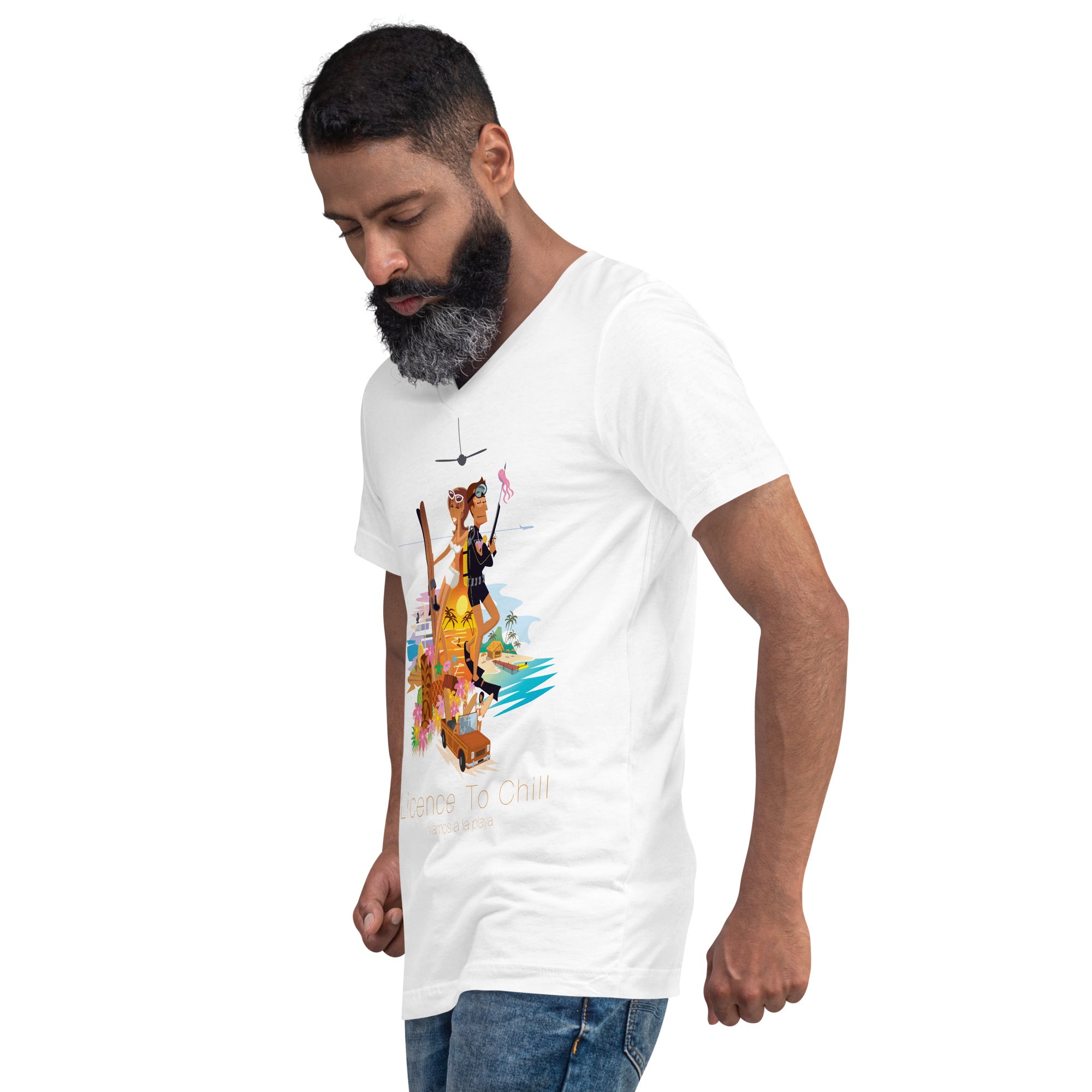 Unisex V-Neck T-Shirt License to Chill Vamos a la Playa