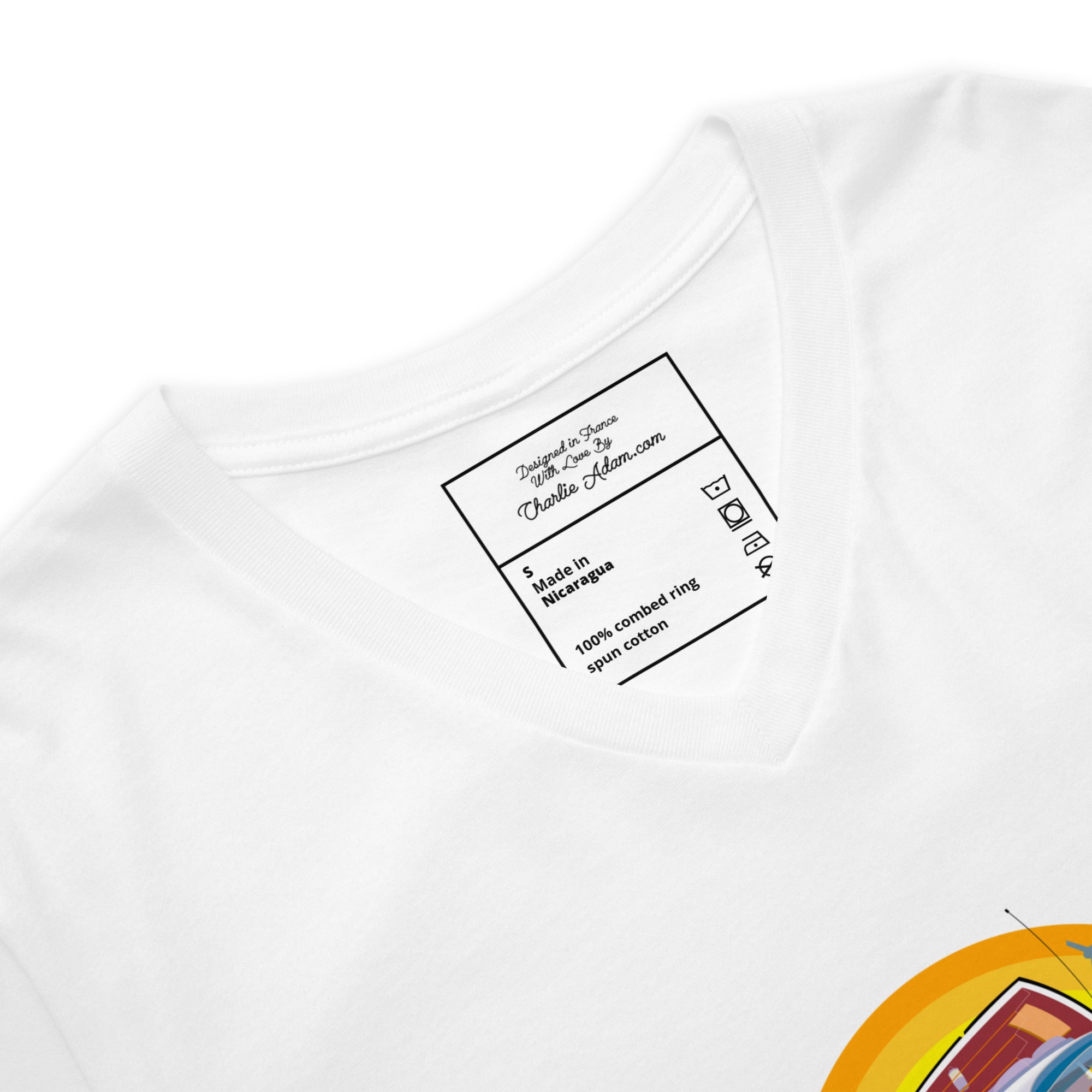 Unisex V-Neck T-Shirt Ultra Combi: Home is where you park it