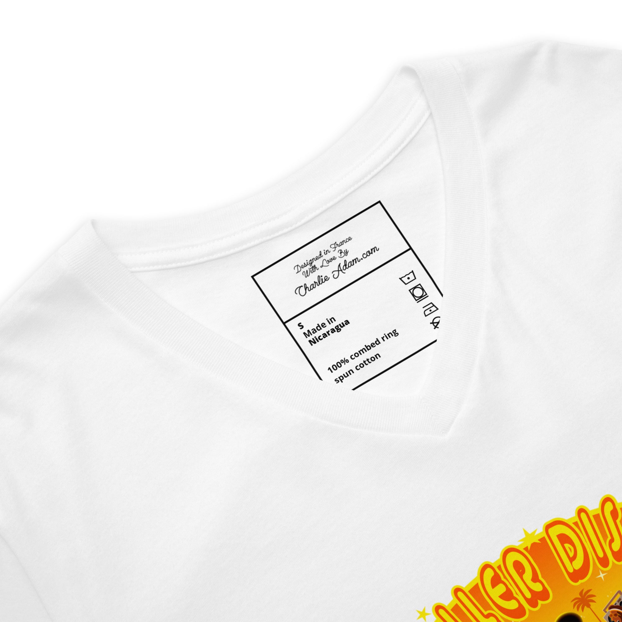 T-shirt unisexe Col V Roller Disco