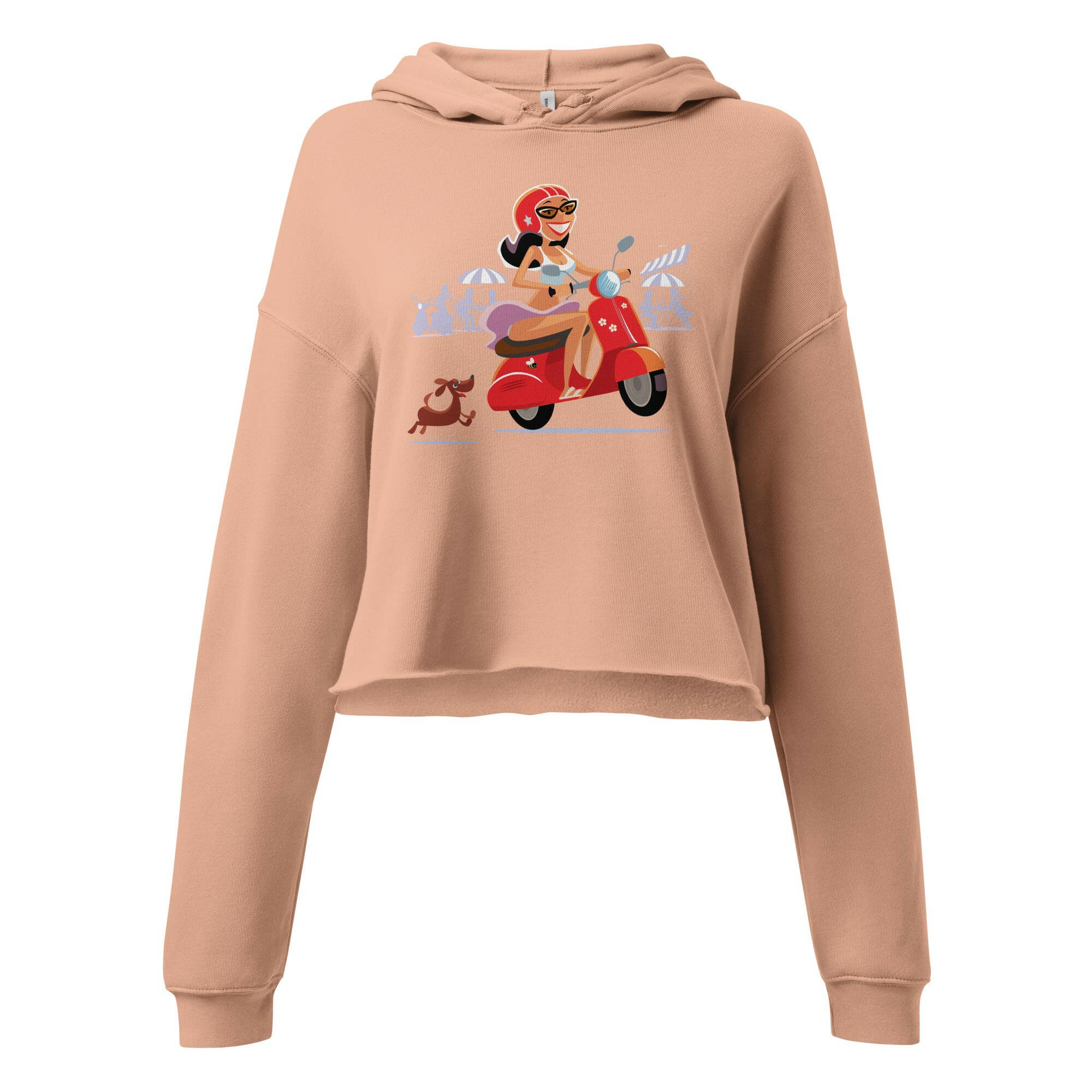 Sweat à capuche Crop-Top Vespa Girl in St Tropez