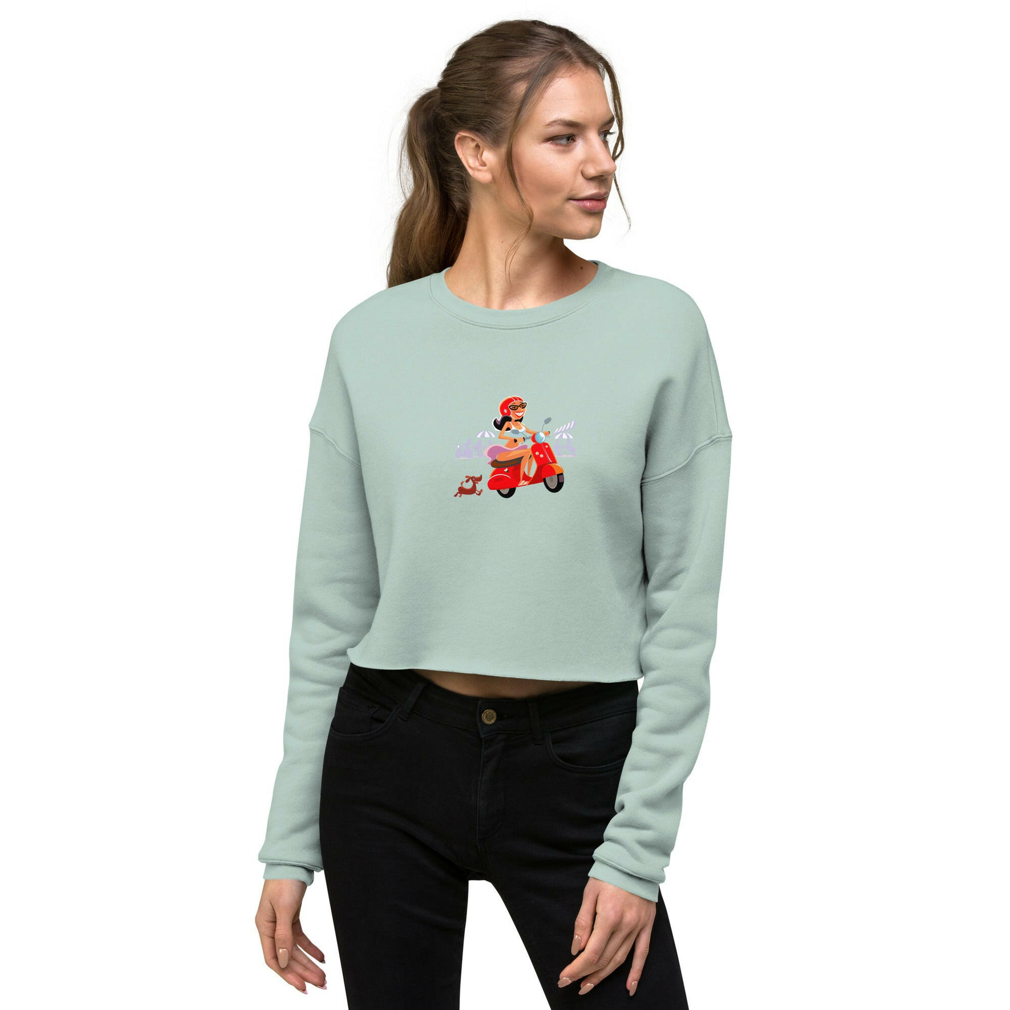 Sweat-Shirt Crop-Top Vespa Girl in St Tropez