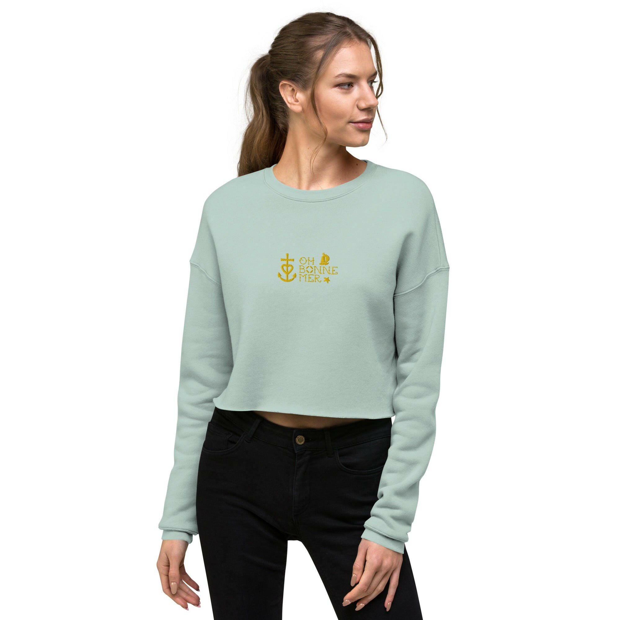 Sweat-Shirt Crop-Top Oh Bonne Mer 2 brodé