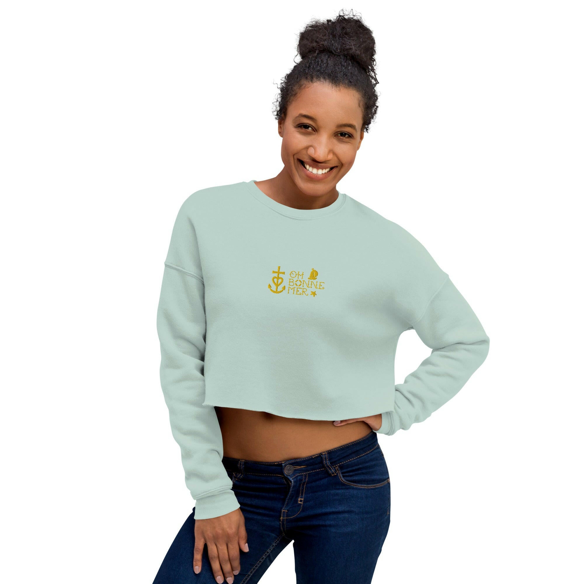 Sweat-Shirt Crop-Top Oh Bonne Mer 2 brodé
