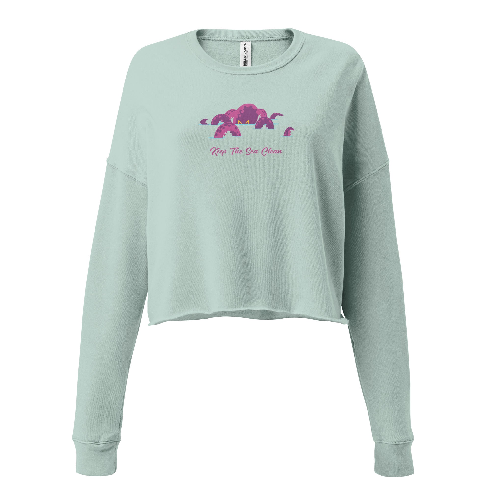 Sweat-Shirt Crop-Top Octopus Purple