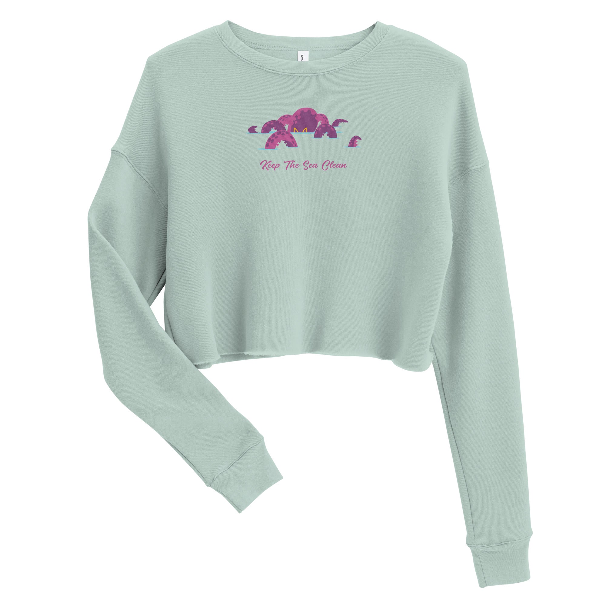 Sweat-Shirt Crop-Top Octopus Purple