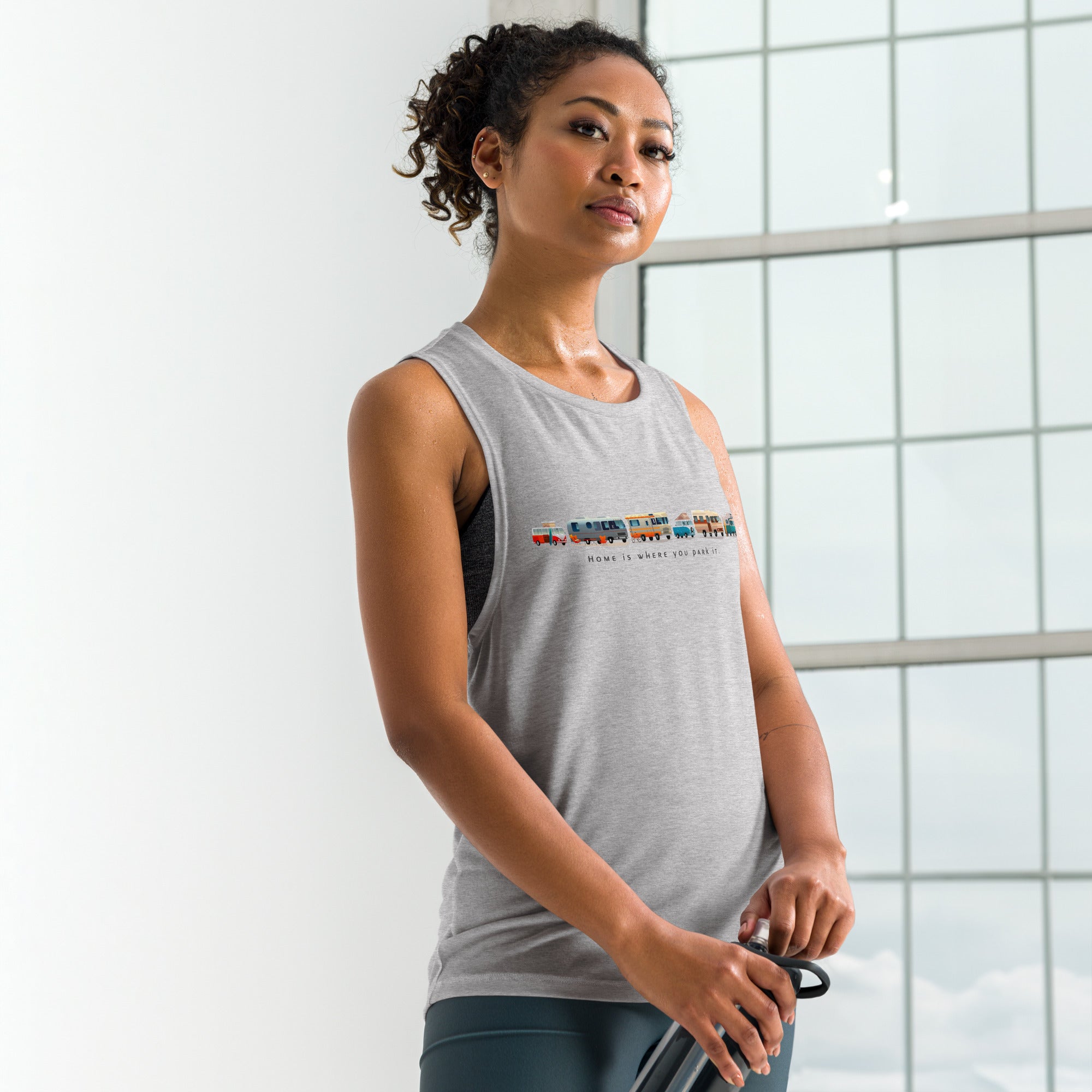 Ladies’ Muscle Tank Vintage Campers: Home is where you park it