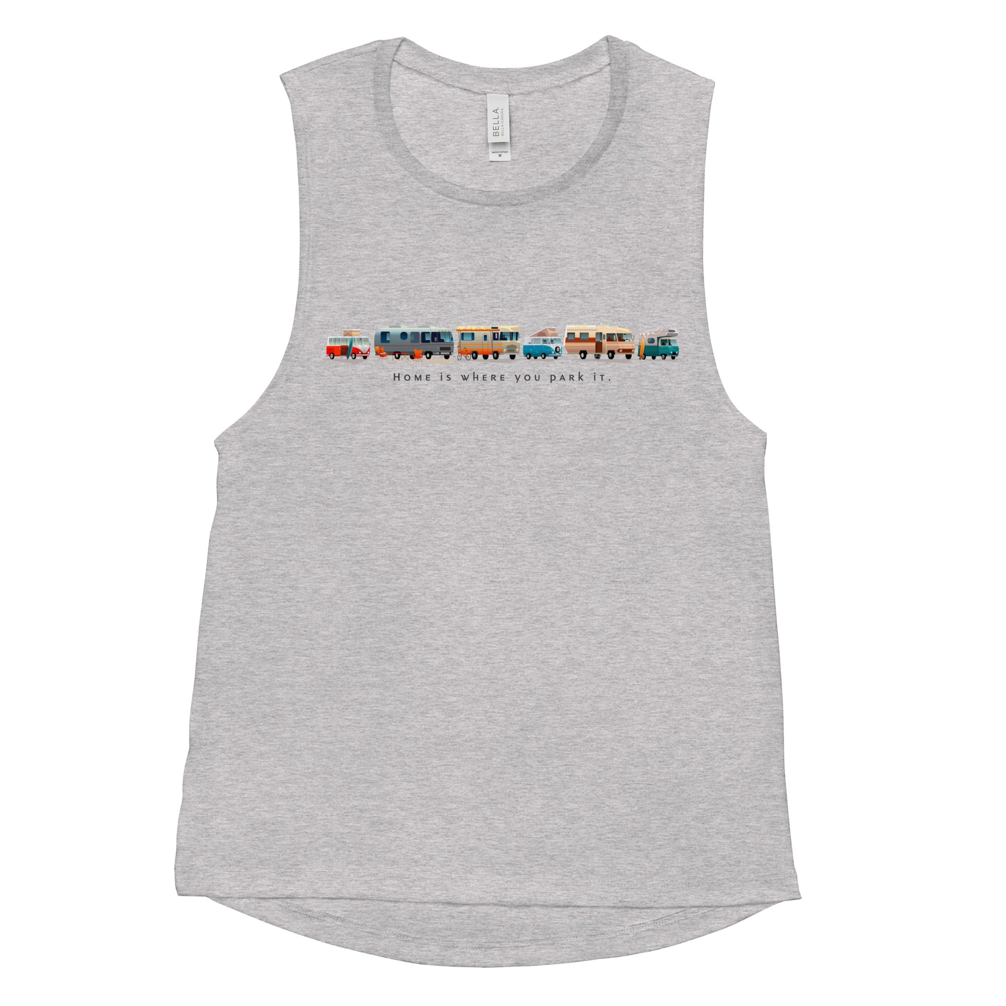 Ladies’ Muscle Tank Vintage Campers: Home is where you park it