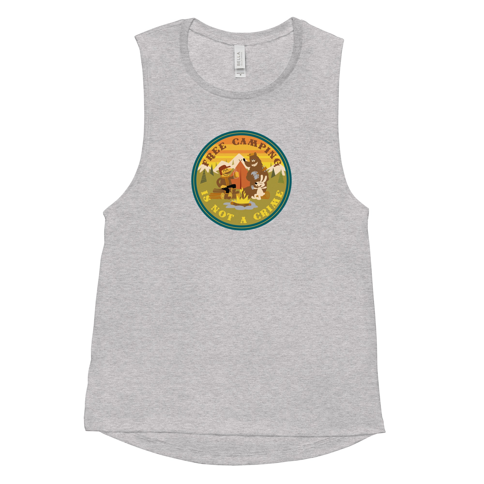 Ladies’ Muscle Tank Free camping is not a crime