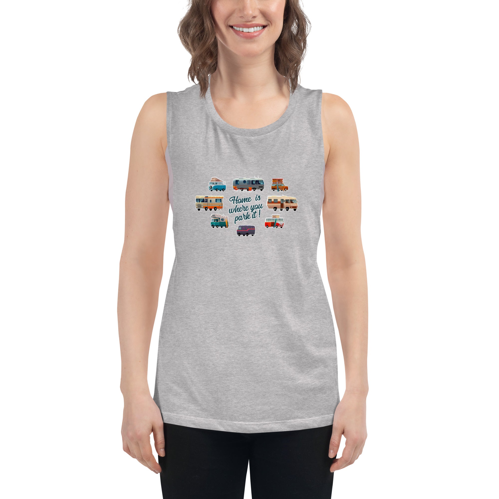 T-Shirt sans manches pour Femme Square Vintage Campers