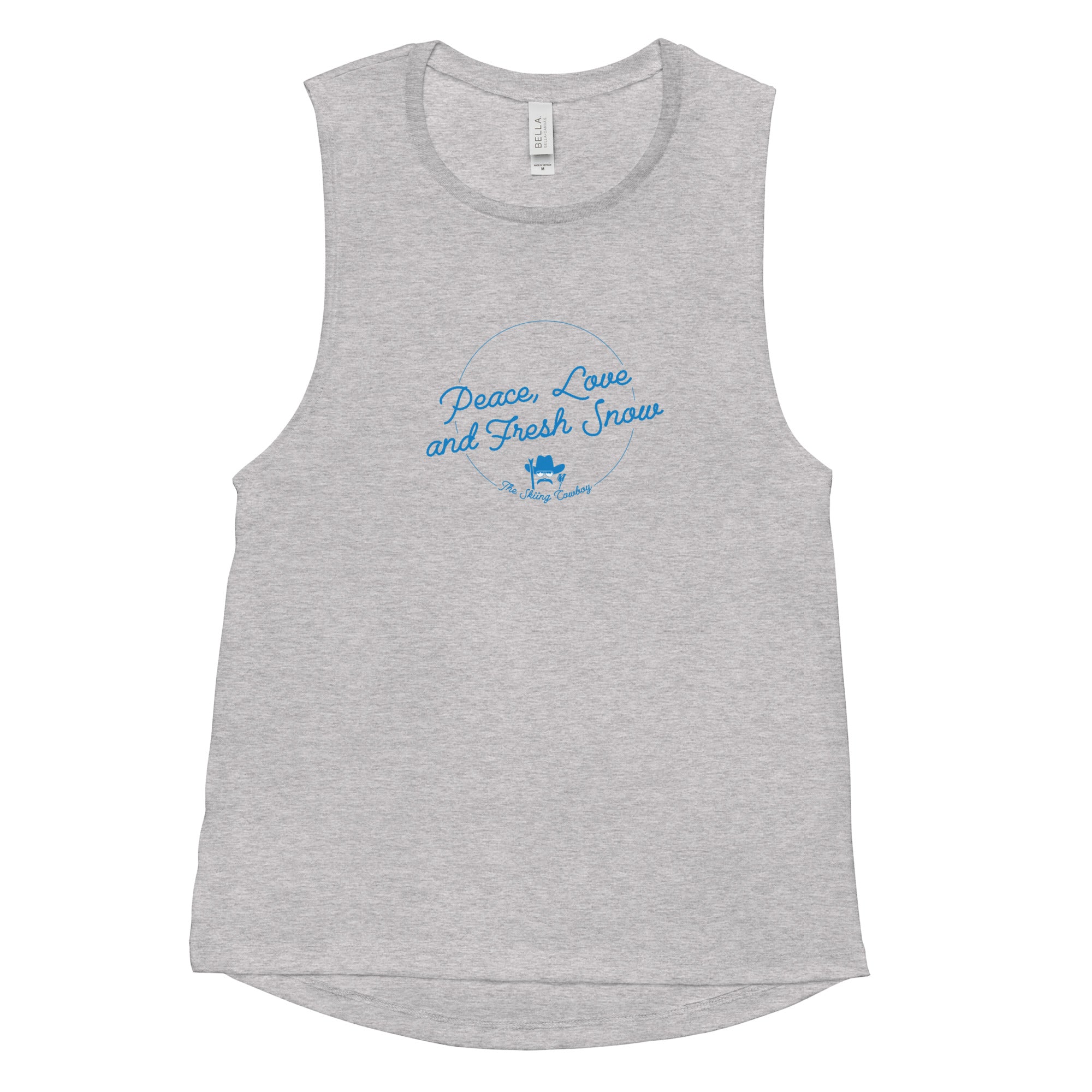 T-Shirt sans manches pour Femme Peace, Love and Fresh Snow