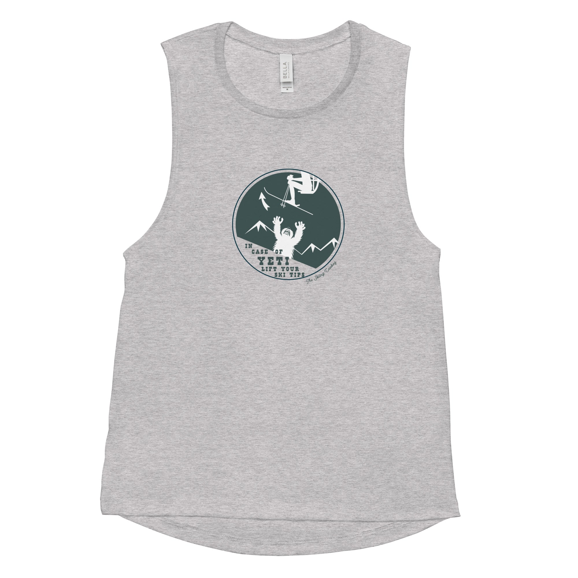 T-Shirt sans manches pour Femme In case of Yeti, lift your ski tips