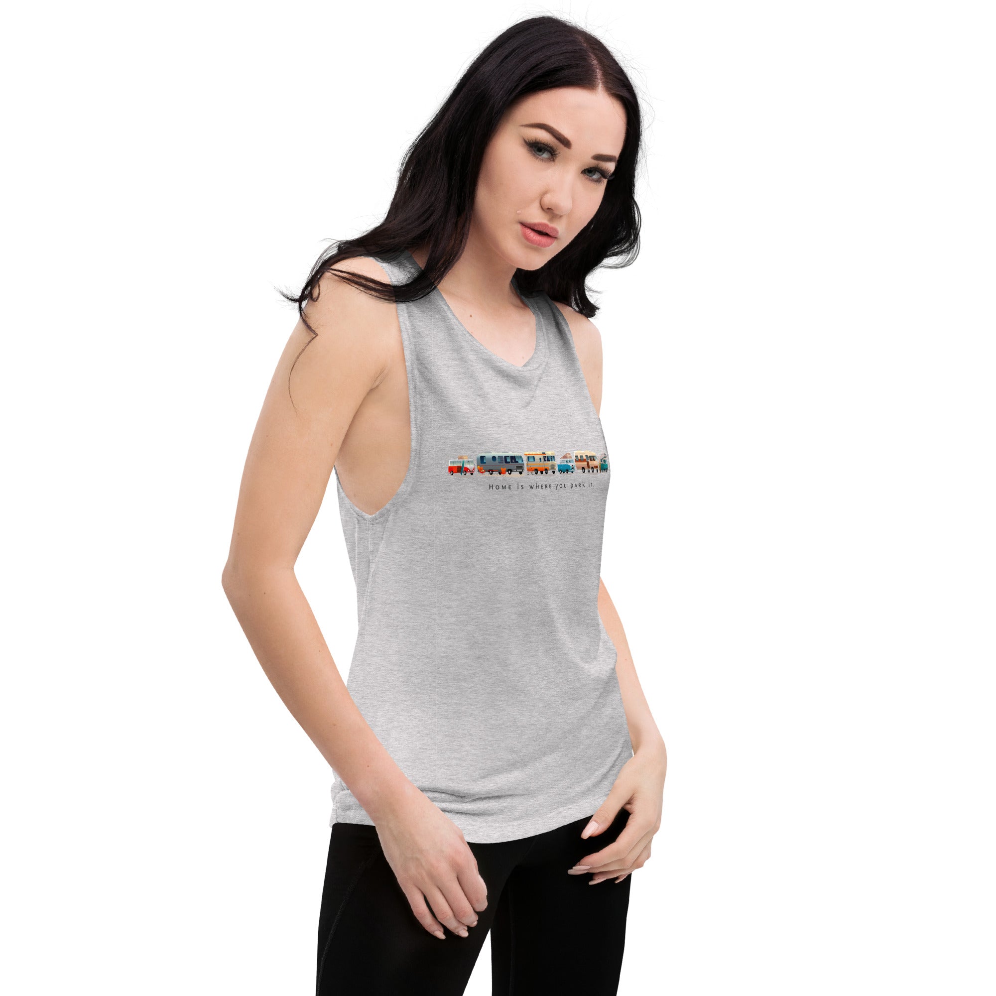 Ladies’ Muscle Tank Vintage Campers: Home is where you park it