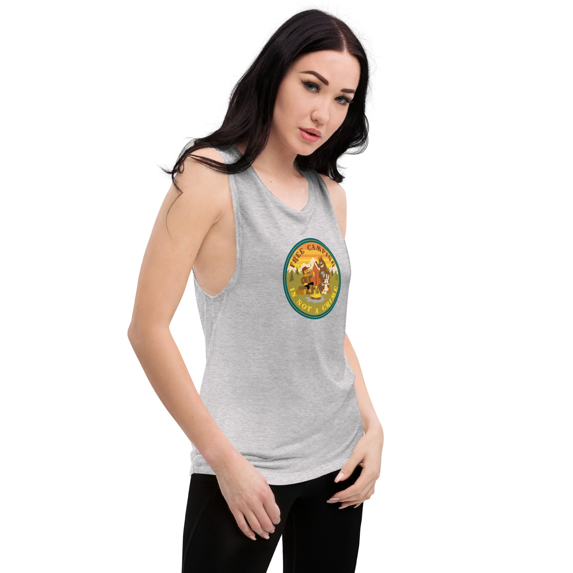 Ladies’ Muscle Tank Free camping is not a crime