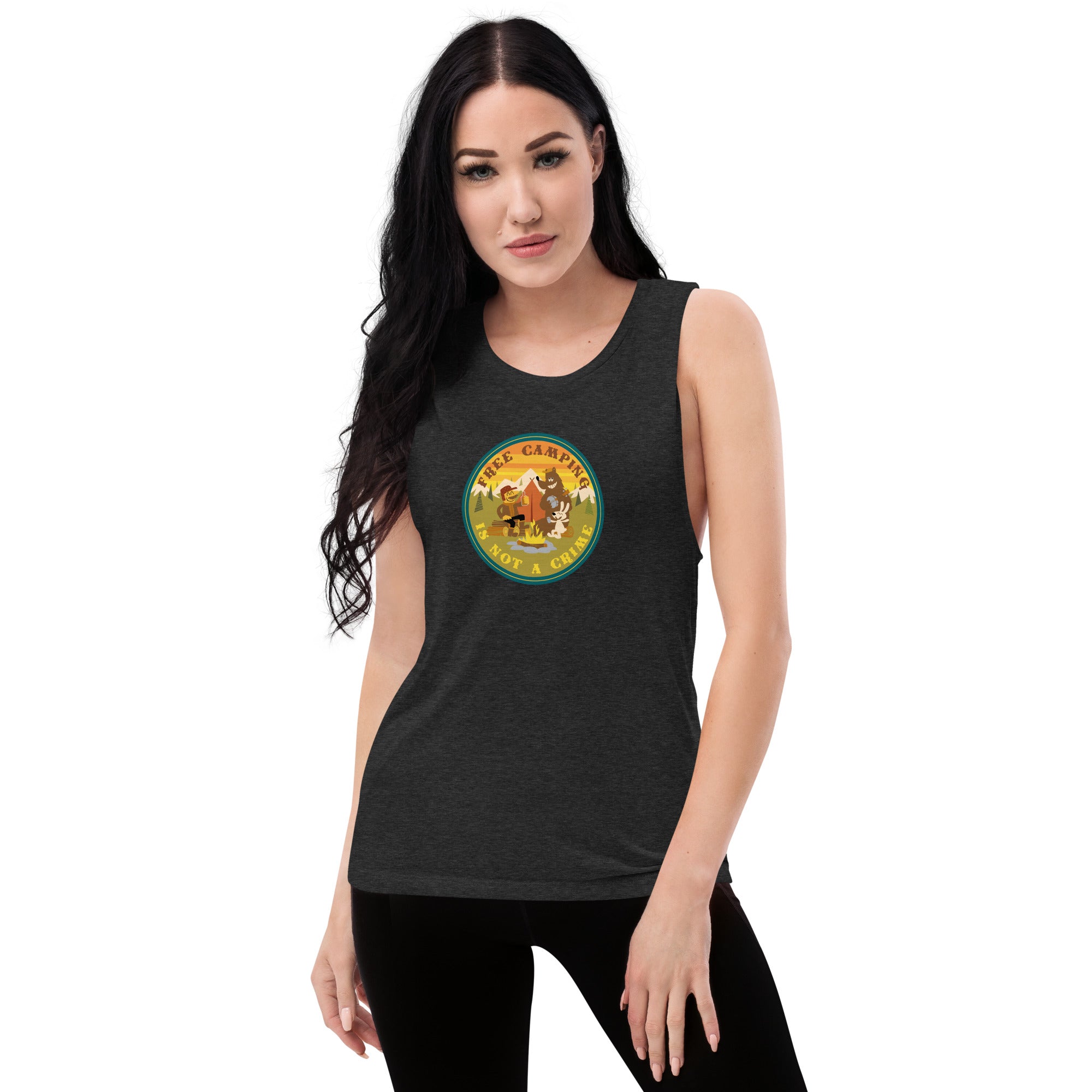Ladies’ Muscle Tank Free camping is not a crime