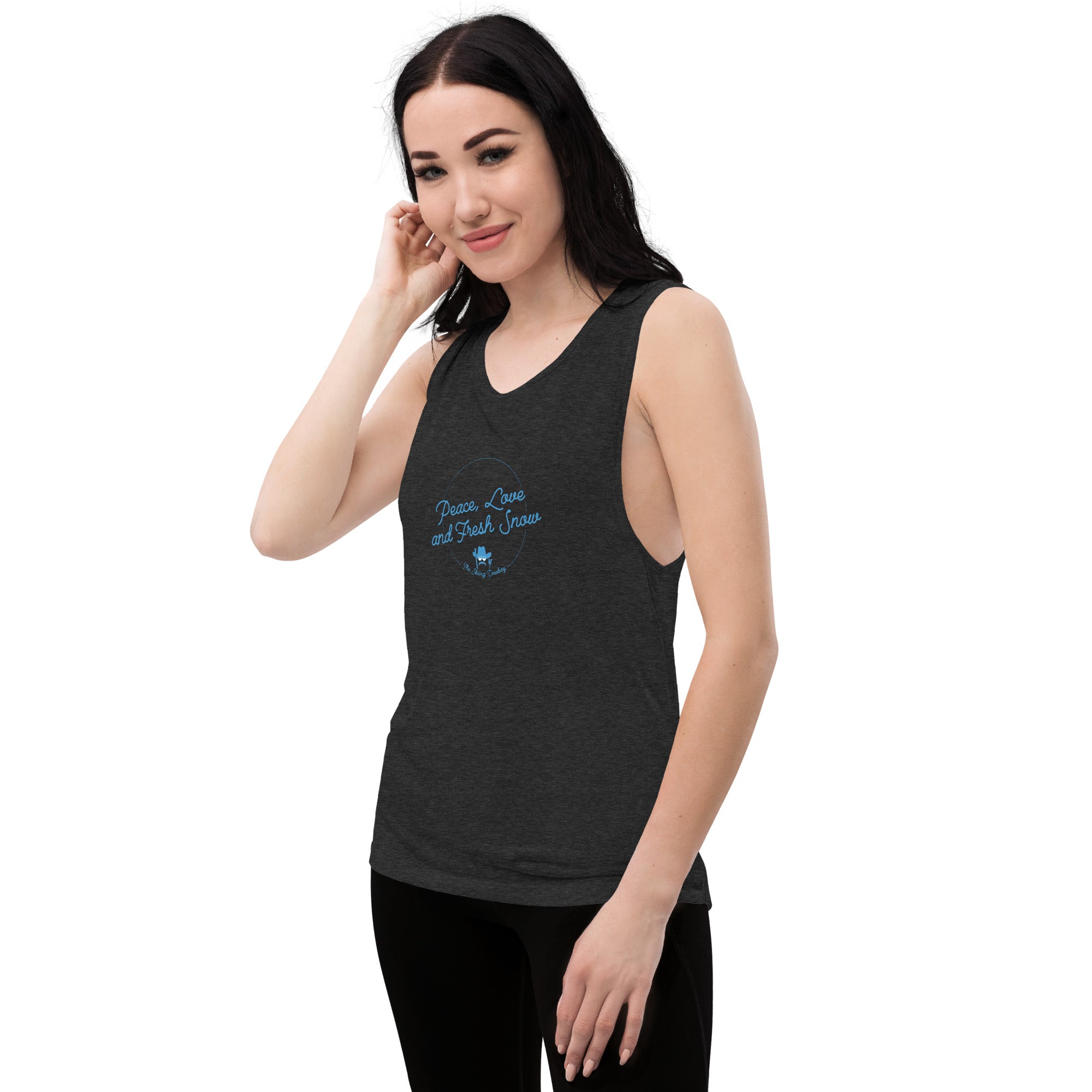 T-Shirt sans manches pour Femme Peace, Love and Fresh Snow