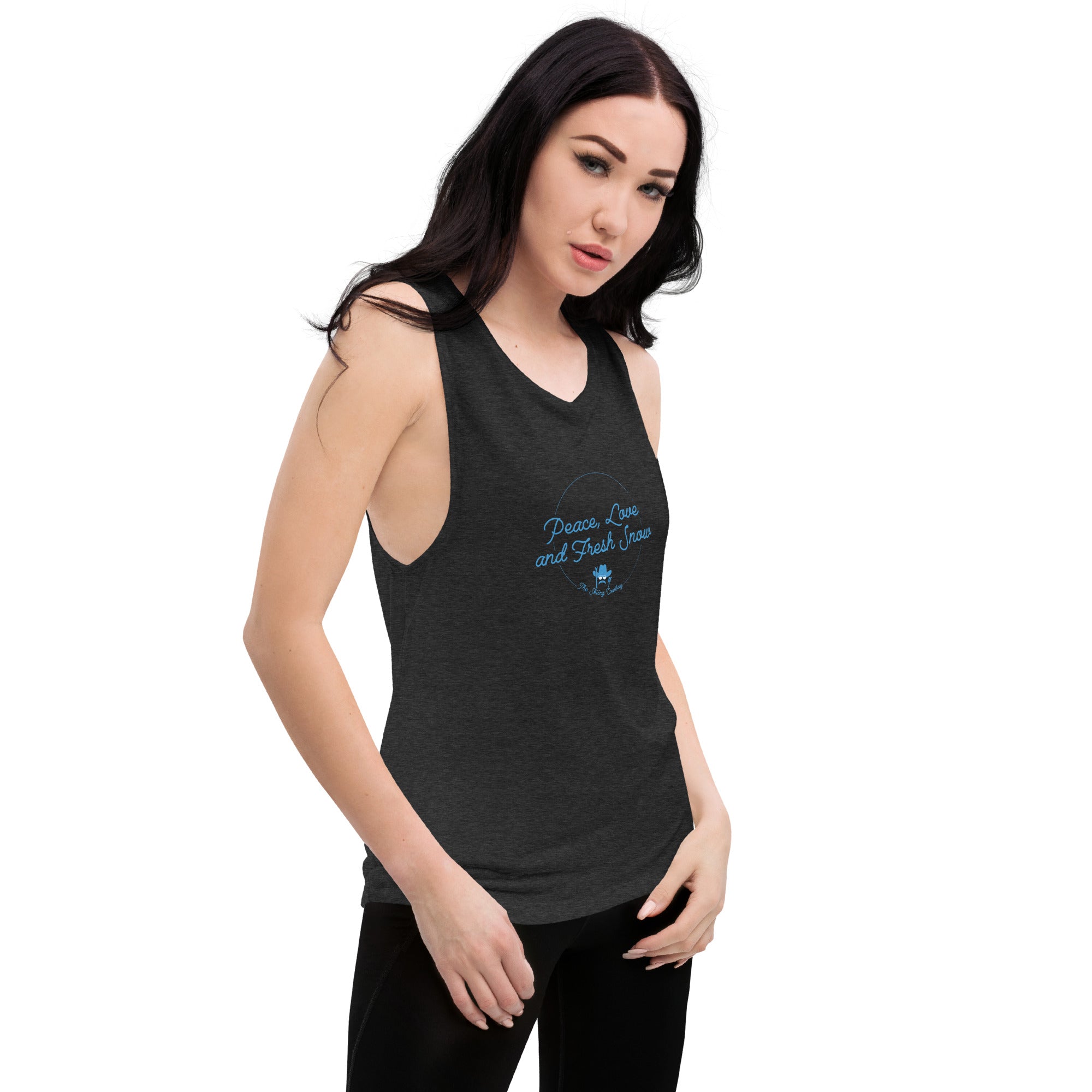 T-Shirt sans manches pour Femme Peace, Love and Fresh Snow
