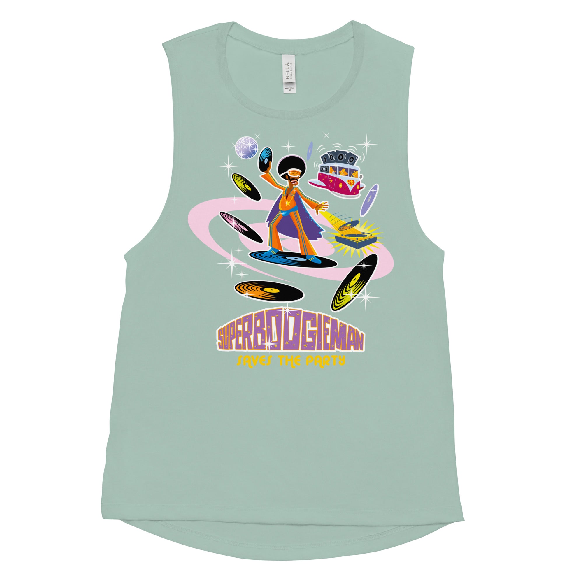 T-Shirt sans manches pour Femme Superboogieman saves the party