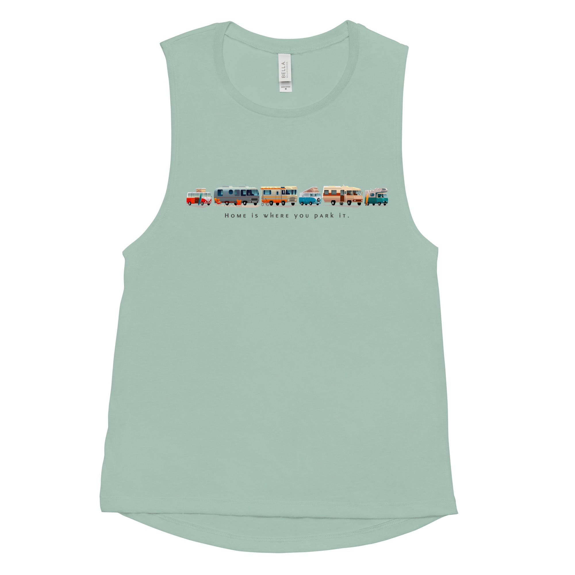 Ladies’ Muscle Tank Vintage Campers: Home is where you park it