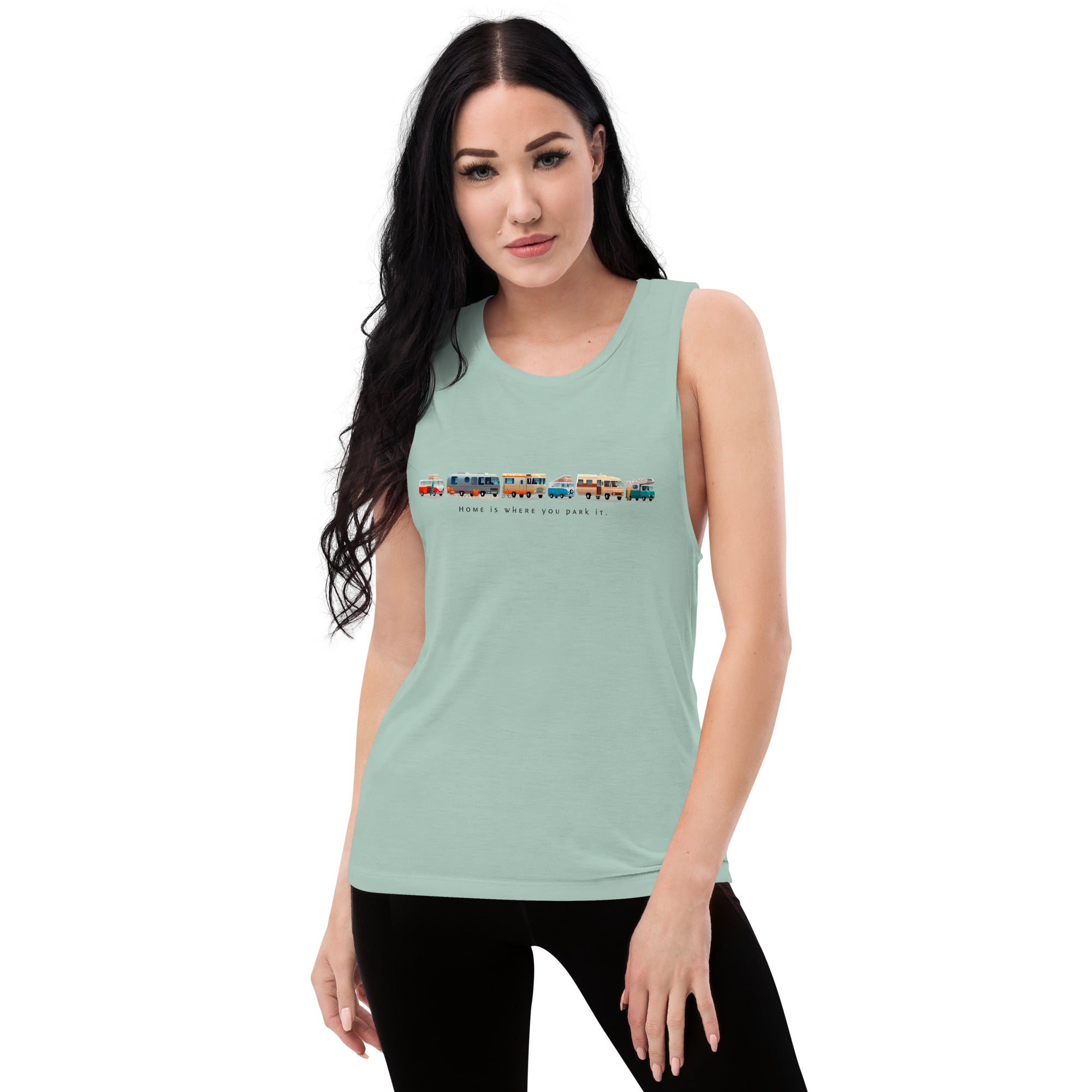 Ladies’ Muscle Tank Vintage Campers: Home is where you park it