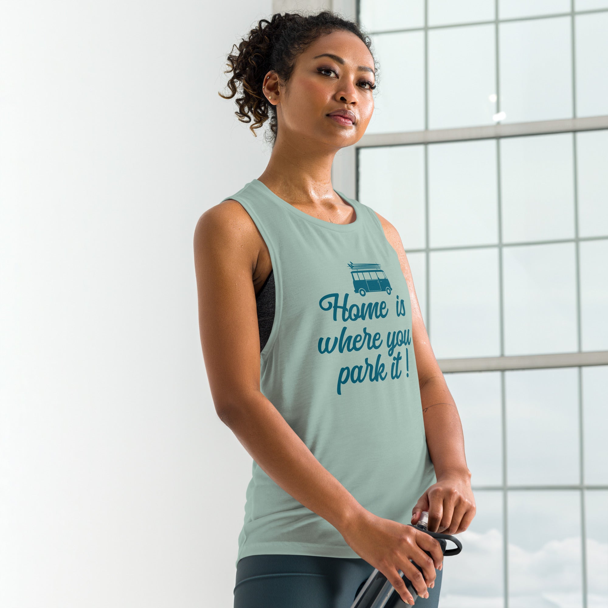 Ladies’ Muscle Tank Blue Surf Combi