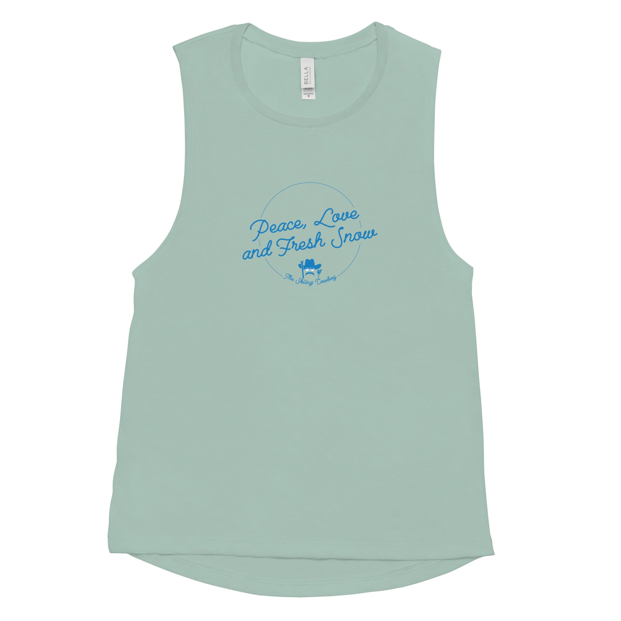 T-Shirt sans manches pour Femme Peace, Love and Fresh Snow