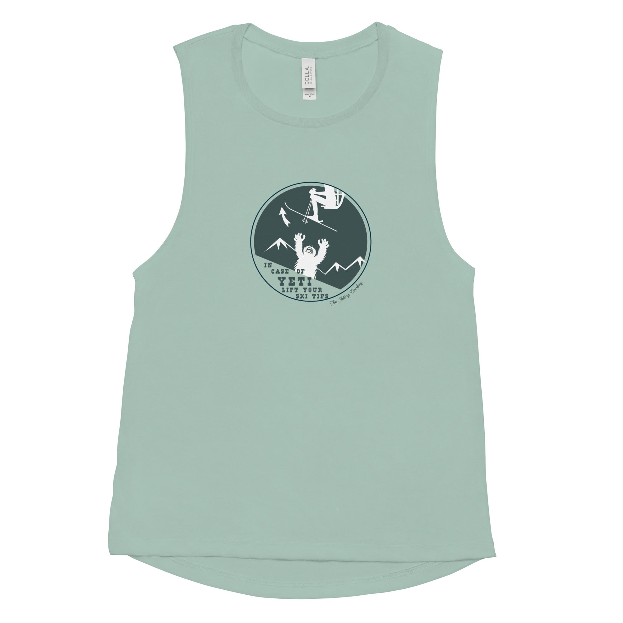 T-Shirt sans manches pour Femme In case of Yeti, lift your ski tips
