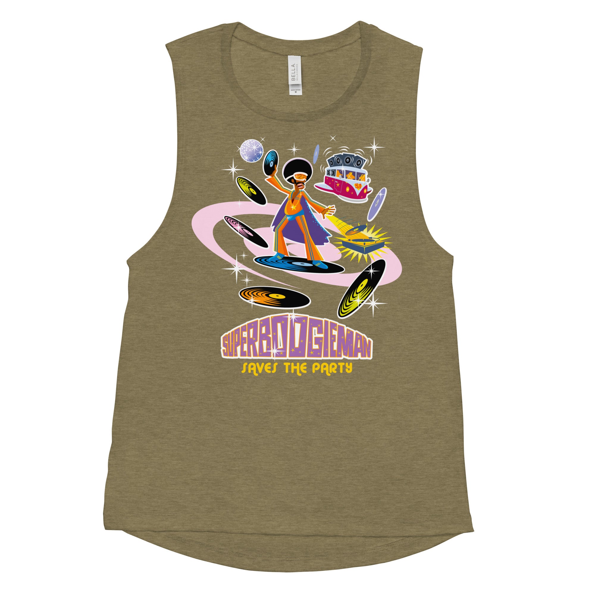 T-Shirt sans manches pour Femme Superboogieman saves the party