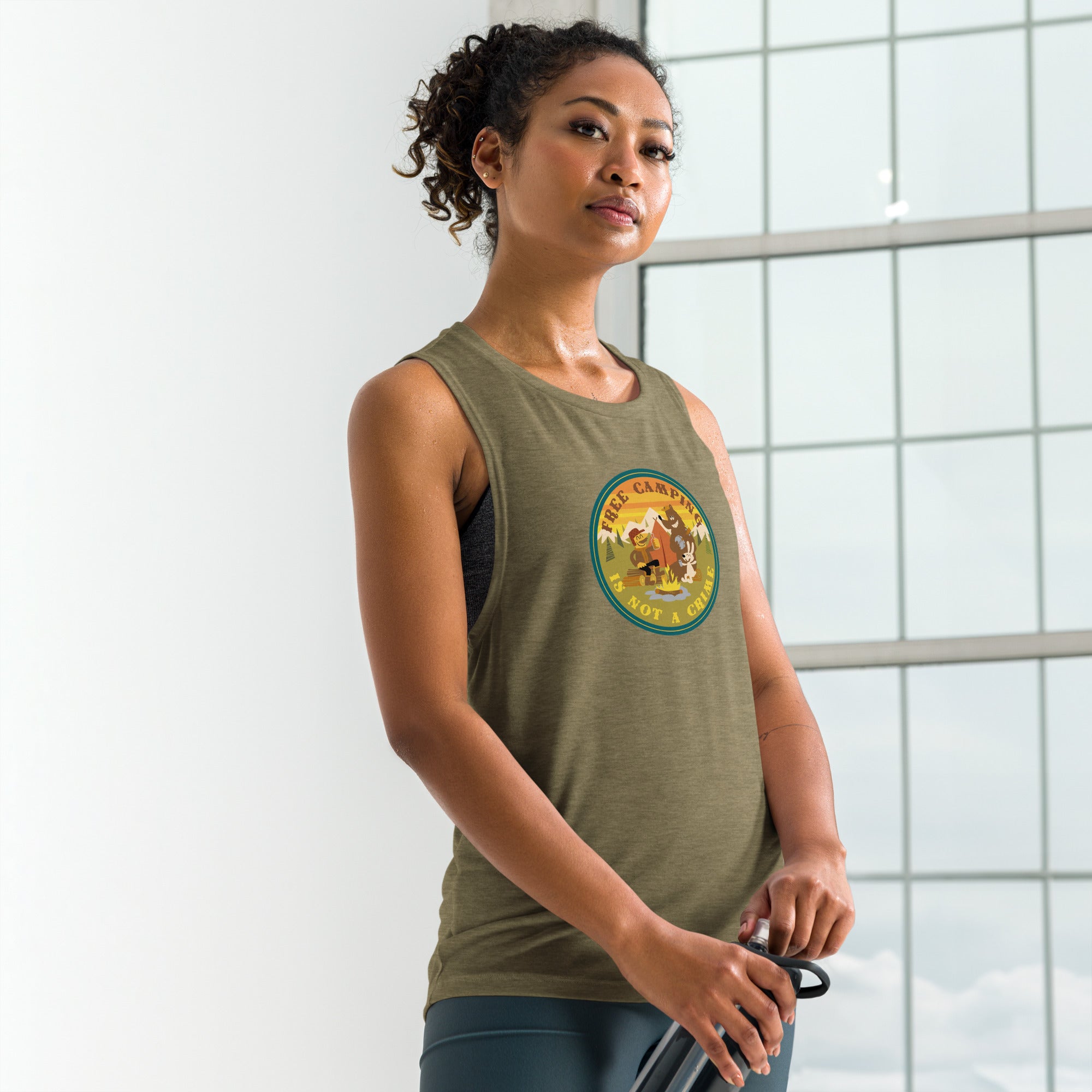 Ladies’ Muscle Tank Free camping is not a crime