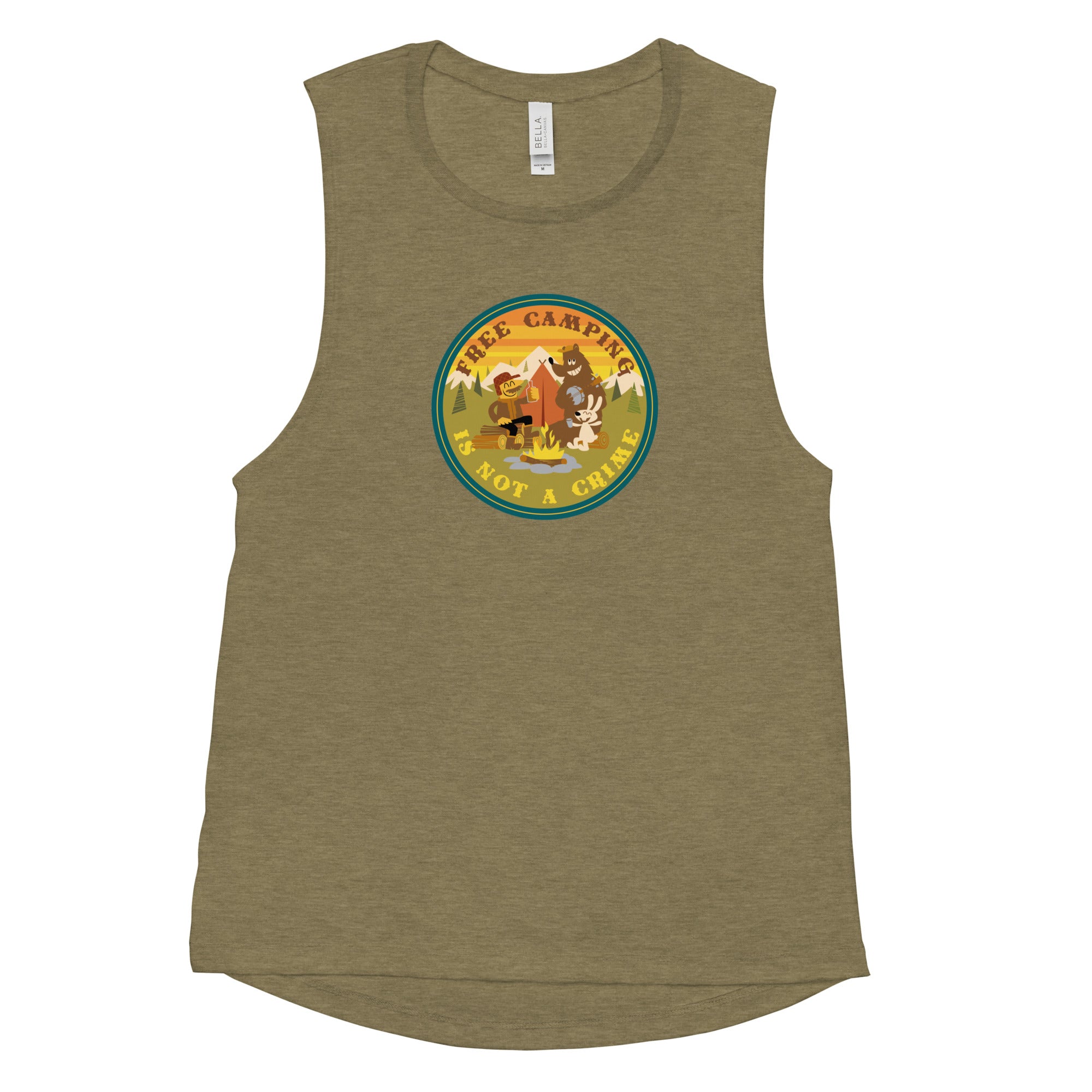 Ladies’ Muscle Tank Free camping is not a crime