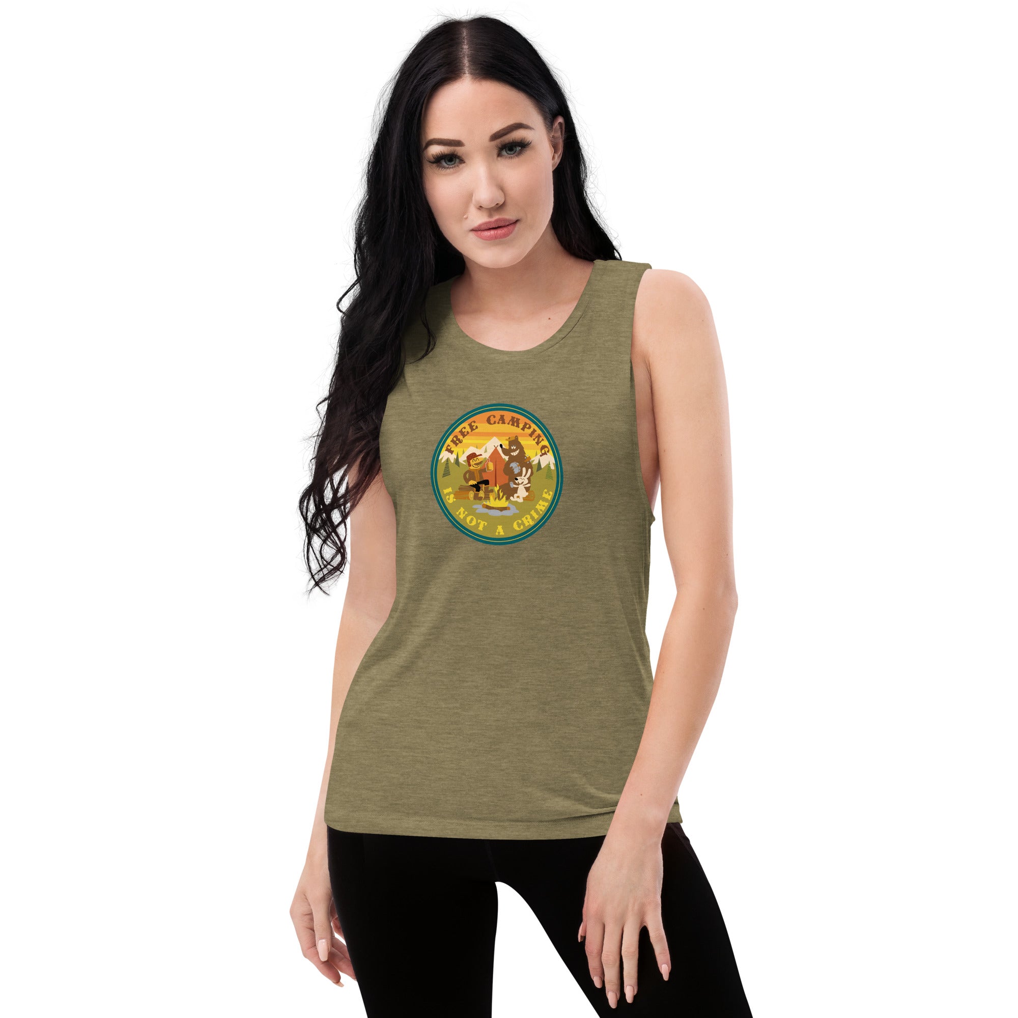Ladies’ Muscle Tank Free camping is not a crime