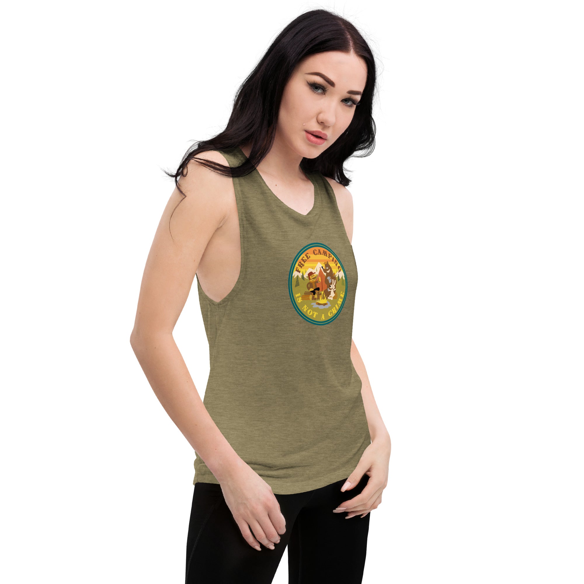 Ladies’ Muscle Tank Free camping is not a crime