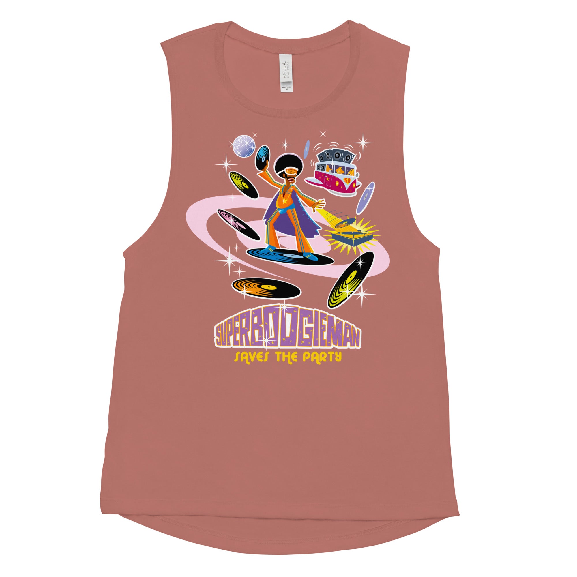 T-Shirt sans manches pour Femme Superboogieman saves the party