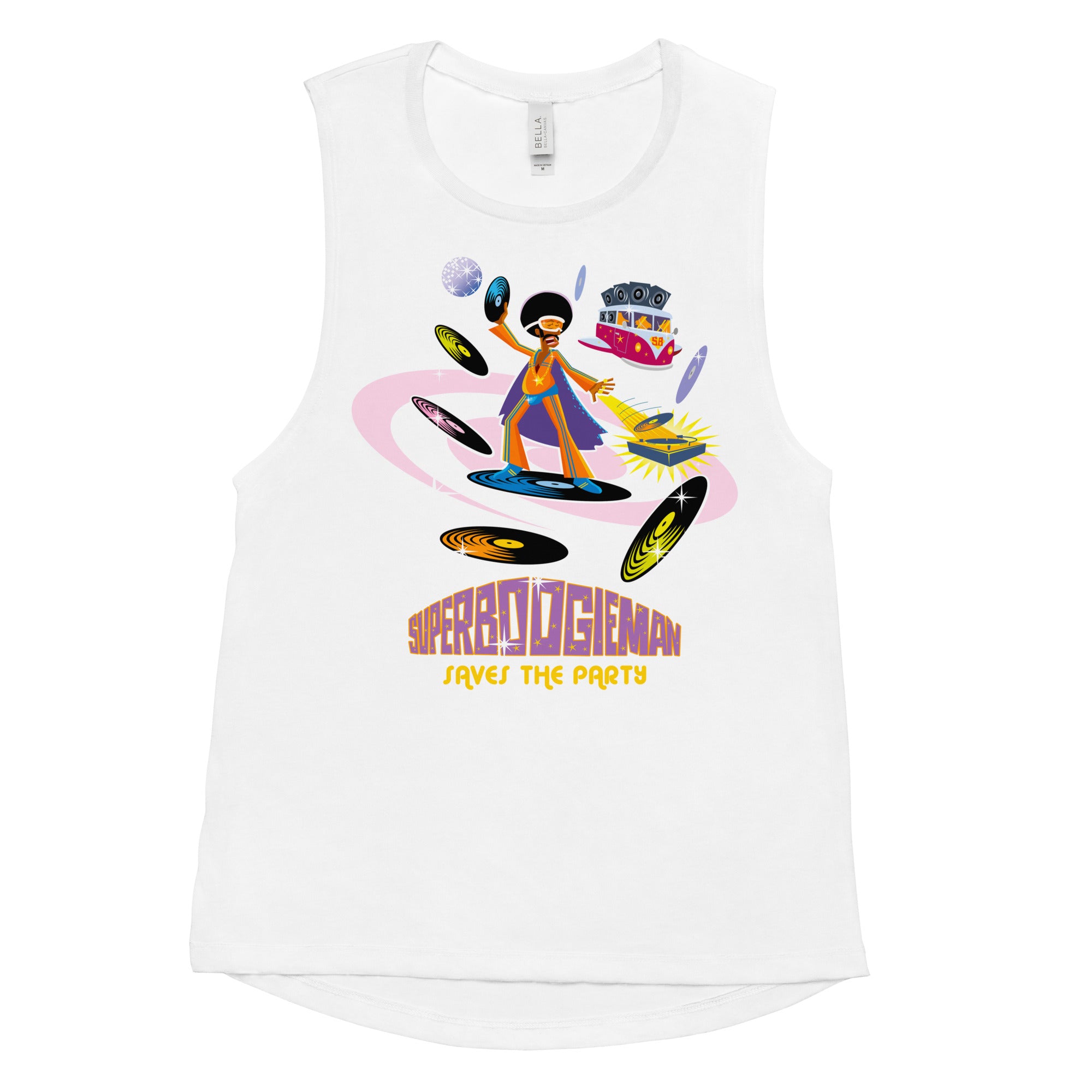 T-Shirt sans manches pour Femme Superboogieman saves the party