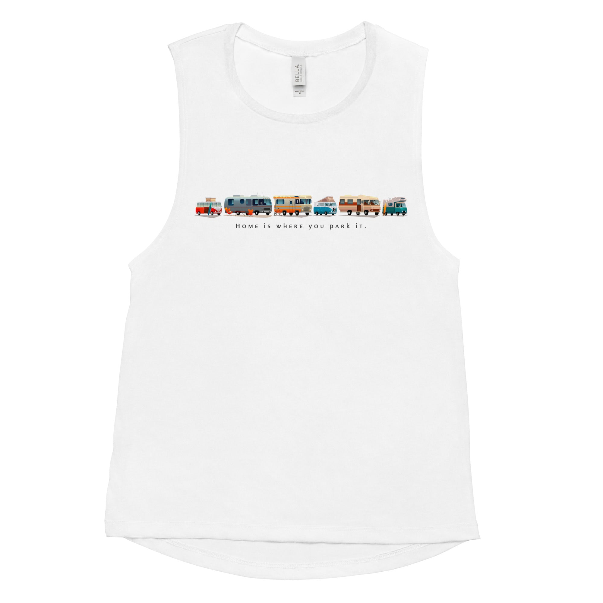 Ladies’ Muscle Tank Vintage Campers: Home is where you park it