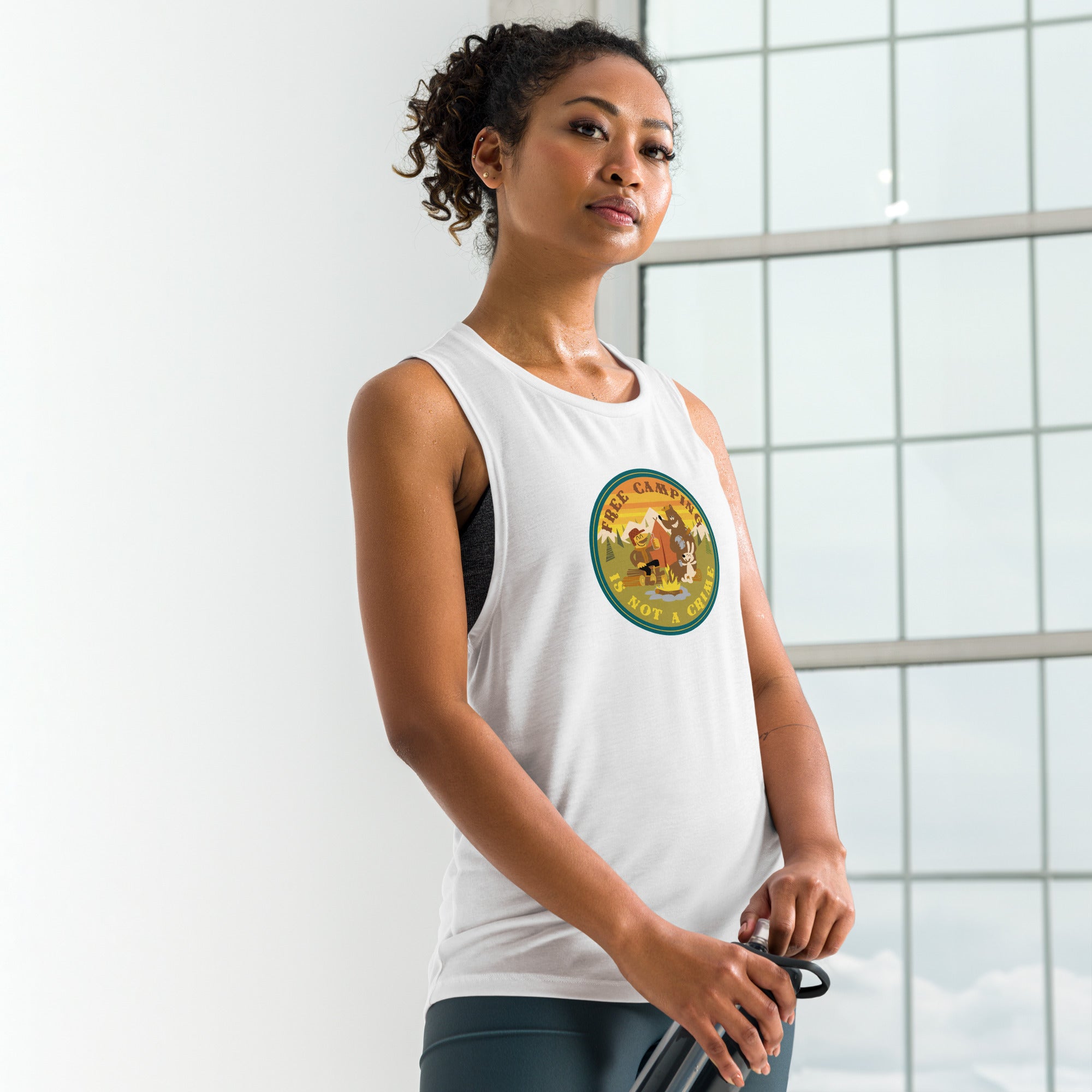Ladies’ Muscle Tank Free camping is not a crime