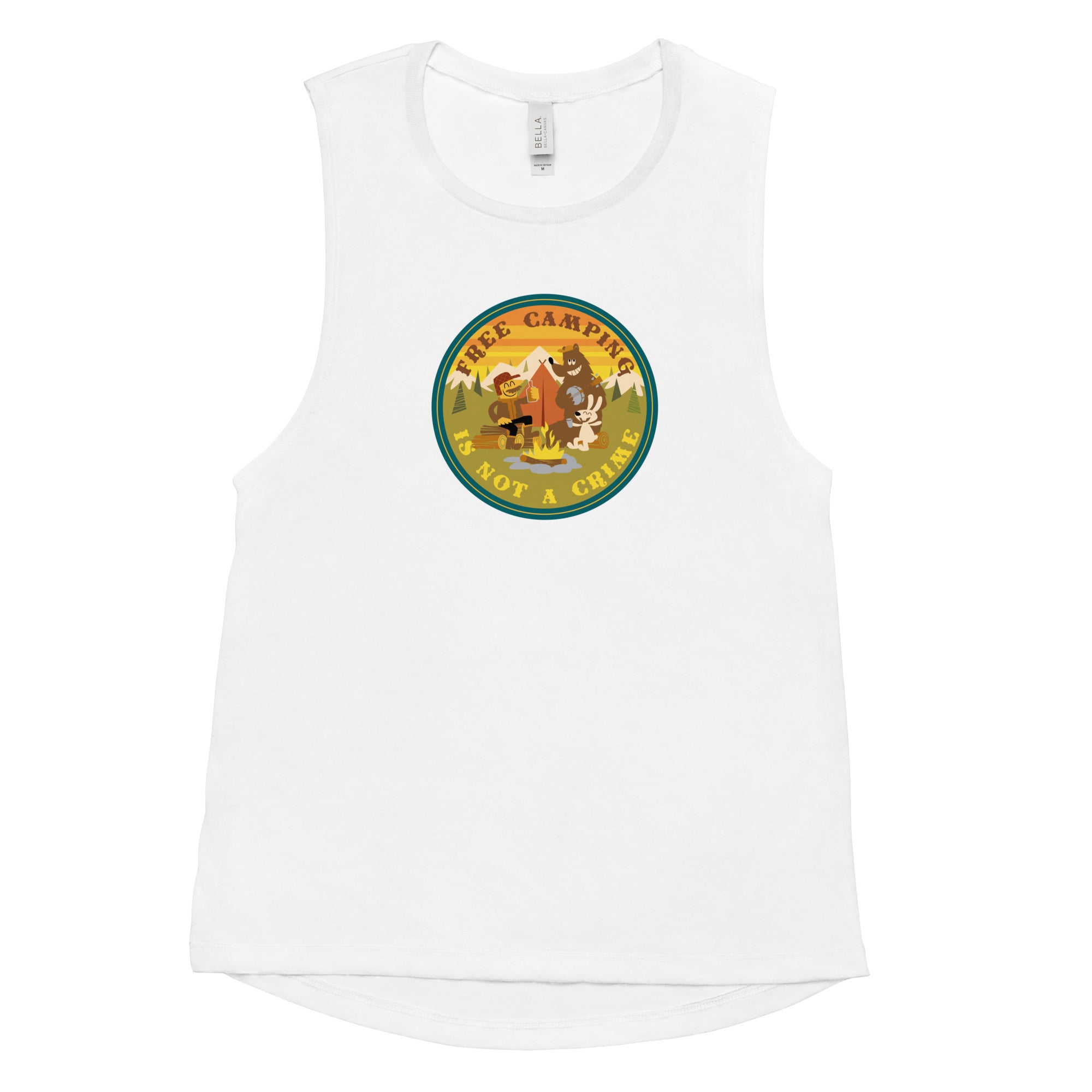 Ladies’ Muscle Tank Free camping is not a crime