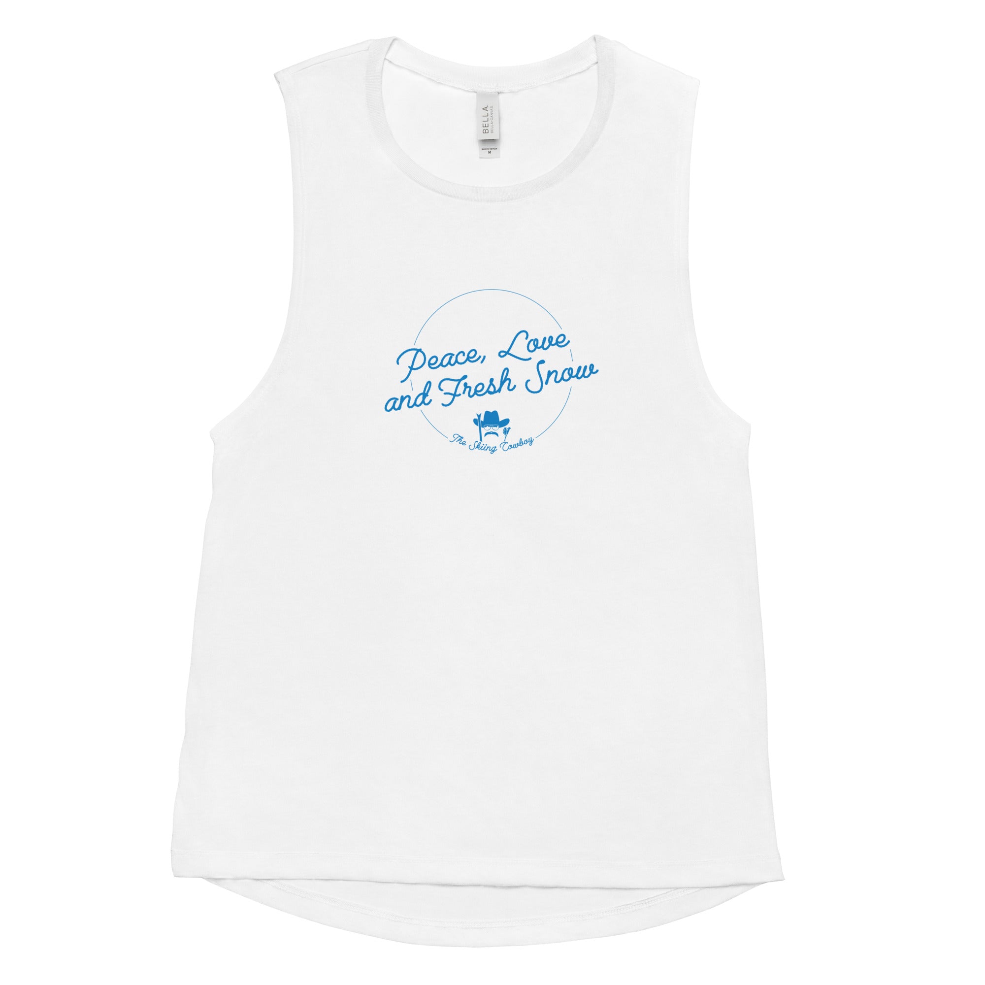 T-Shirt sans manches pour Femme Peace, Love and Fresh Snow