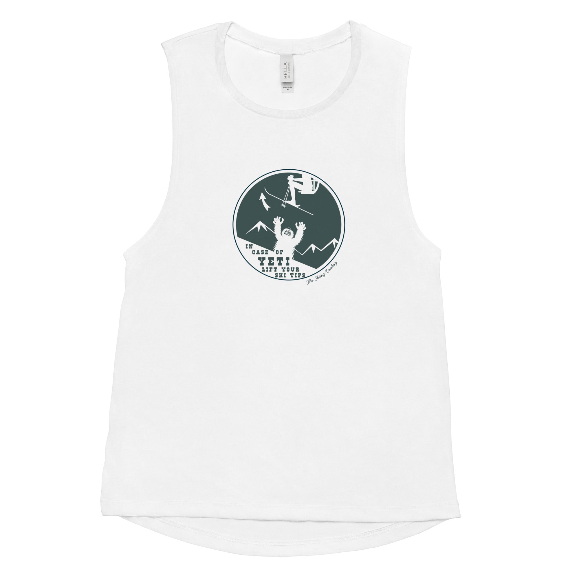 T-Shirt sans manches pour Femme In case of Yeti, lift your ski tips