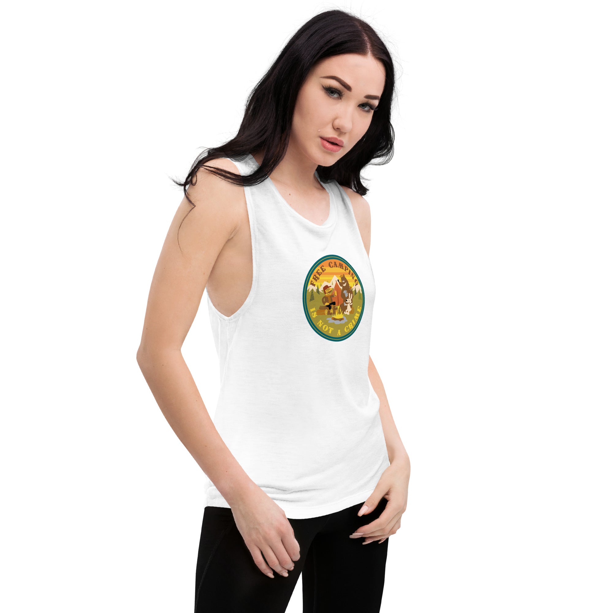 Ladies’ Muscle Tank Free camping is not a crime