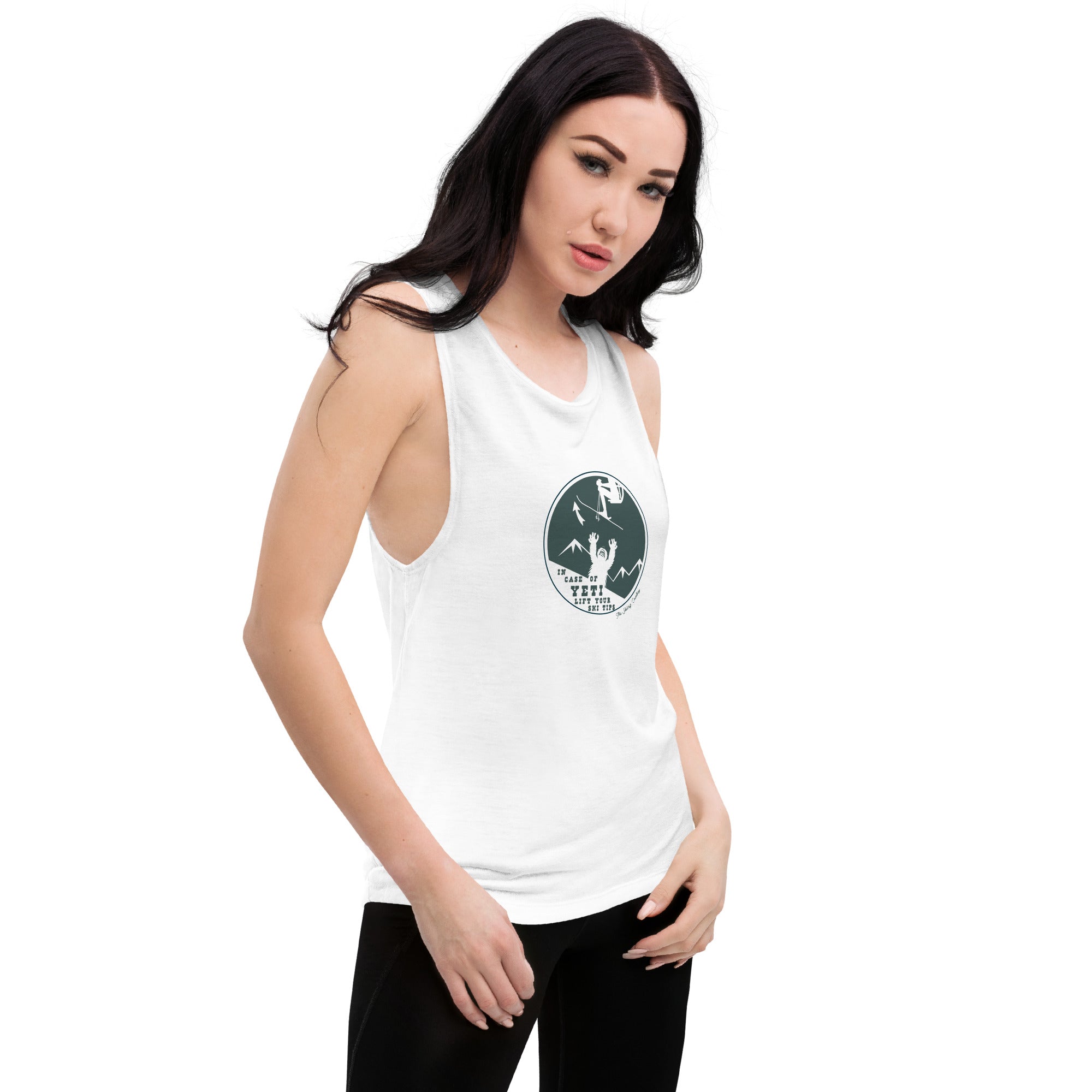 T-Shirt sans manches pour Femme In case of Yeti, lift your ski tips
