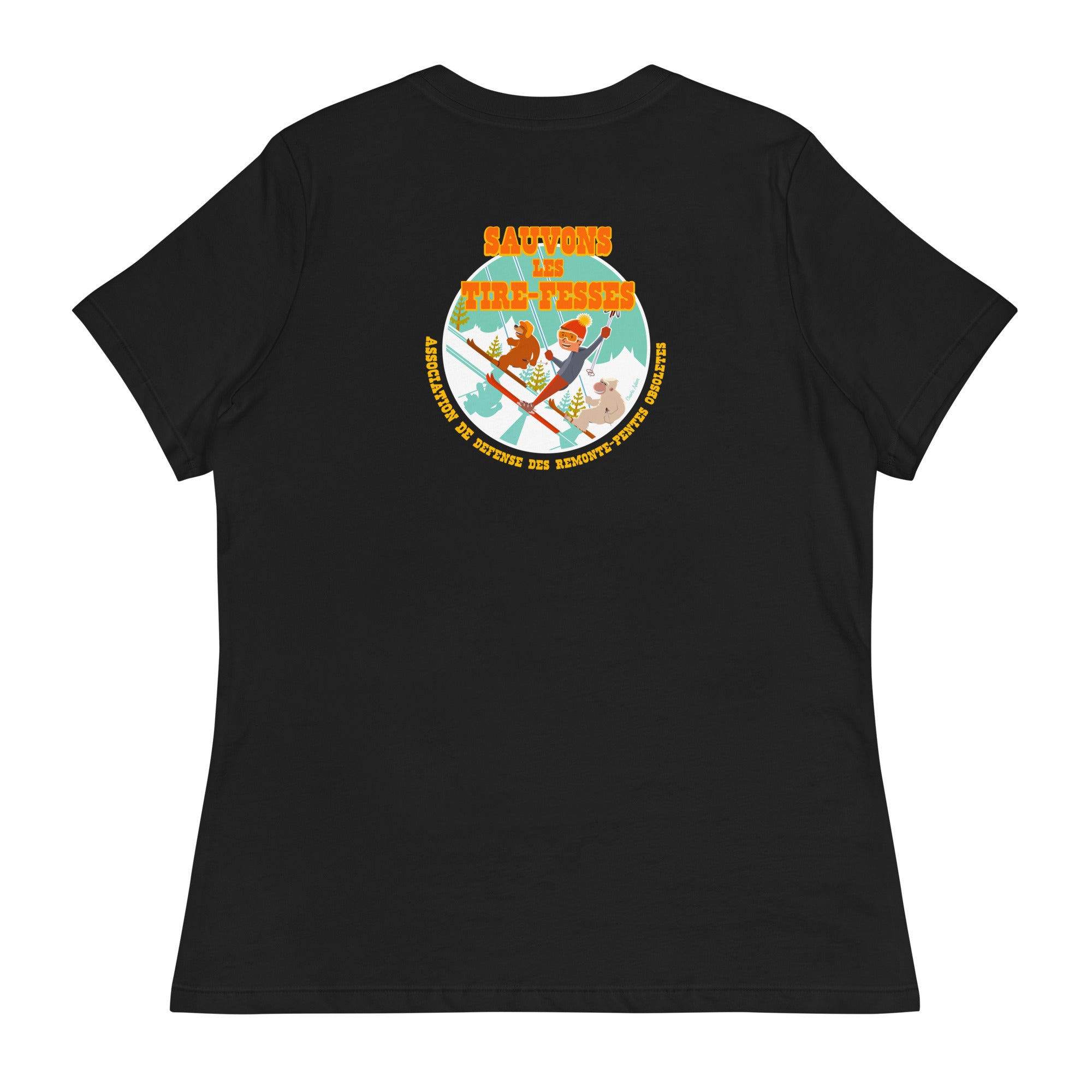 T-shirt décontracté pour femme Sauvons les Tires-fesses (face & dos)