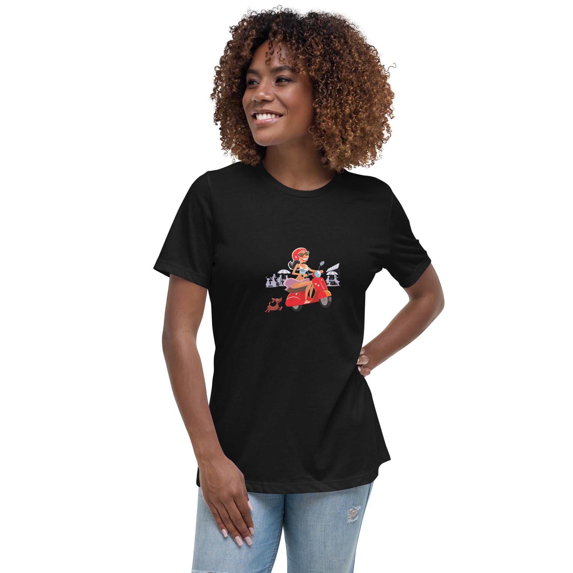 T-shirt décontracté pour Femme Vespa Girl in St Tropez